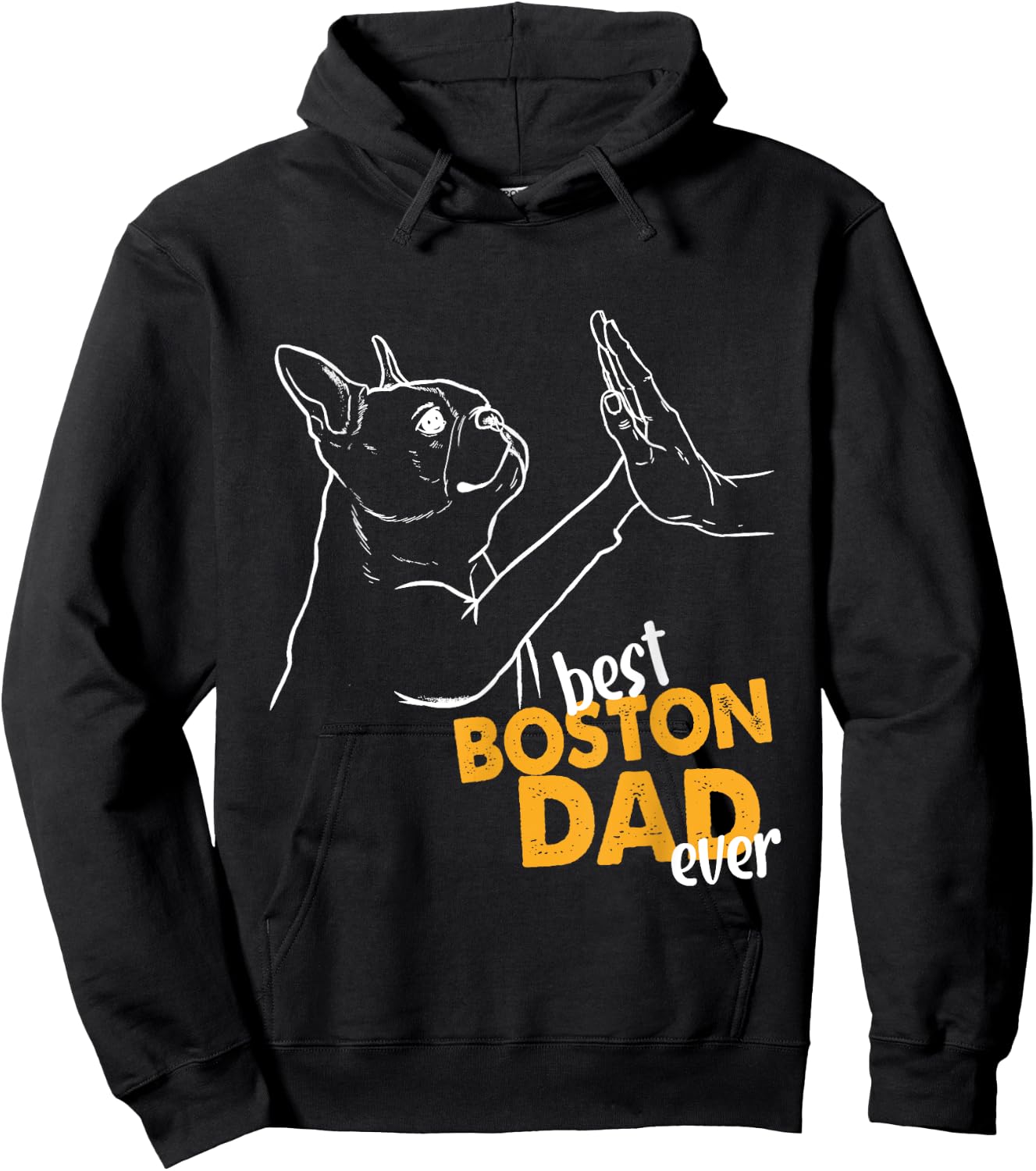 Best Boston Dad Ever Dog Terrier Dad Boston Terrier Daddy Men Hoodie - Hoodie | Black