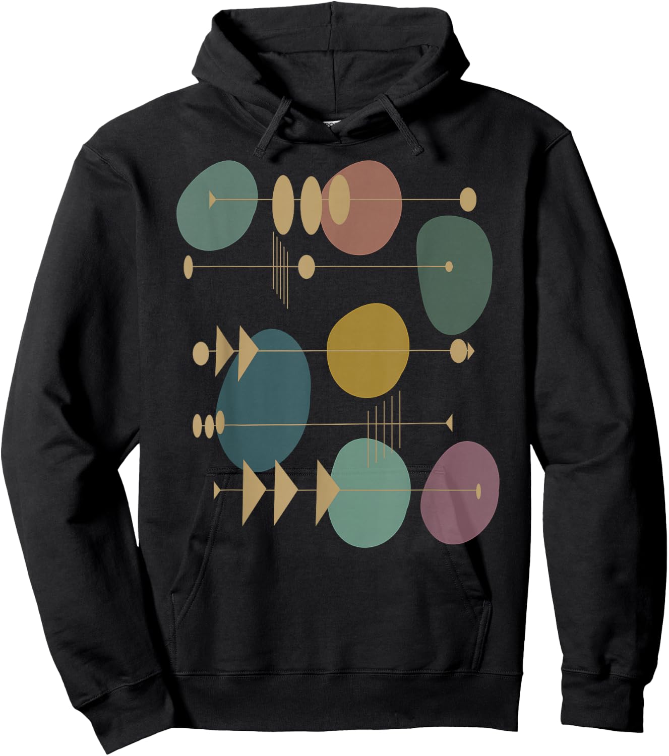Mid Century Modern Abstract Atomic Art Artsy Artistic Swank Hoodie - Hoodie | Black