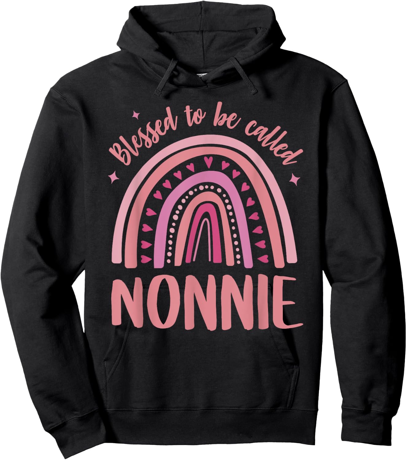 Nonnie for Grandma Women Mothers Day Blessed Nonnie Hoodie - Hoodie | Black