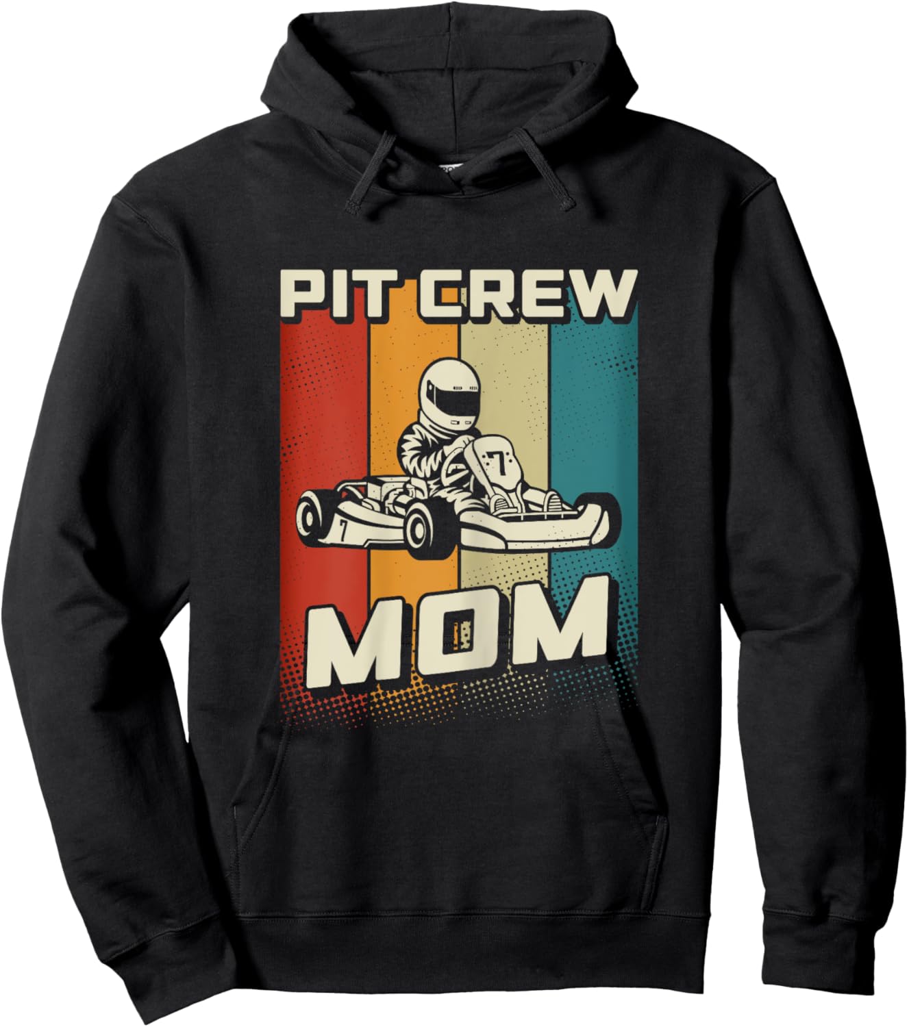 Pit Crew Mom Karting Birthday Party Racing Go Kart Mom Hoodie - Hoodie | Black