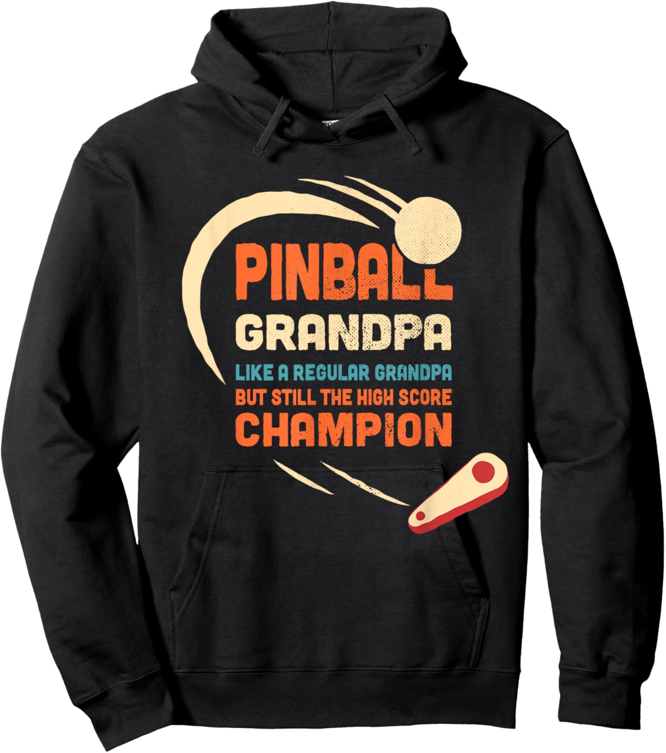 Pinball Grandpa Like a regular grandpa But high score champ Hoodie - Hoodie | Black