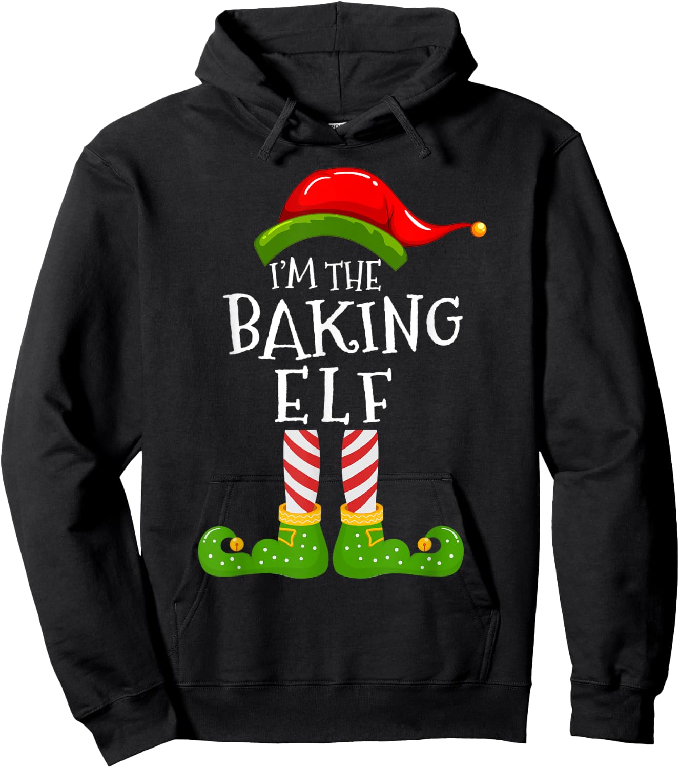I'm The Baking Elf Group Matching Family Christmas Pyjamas Hoodie - Hoodie | Black