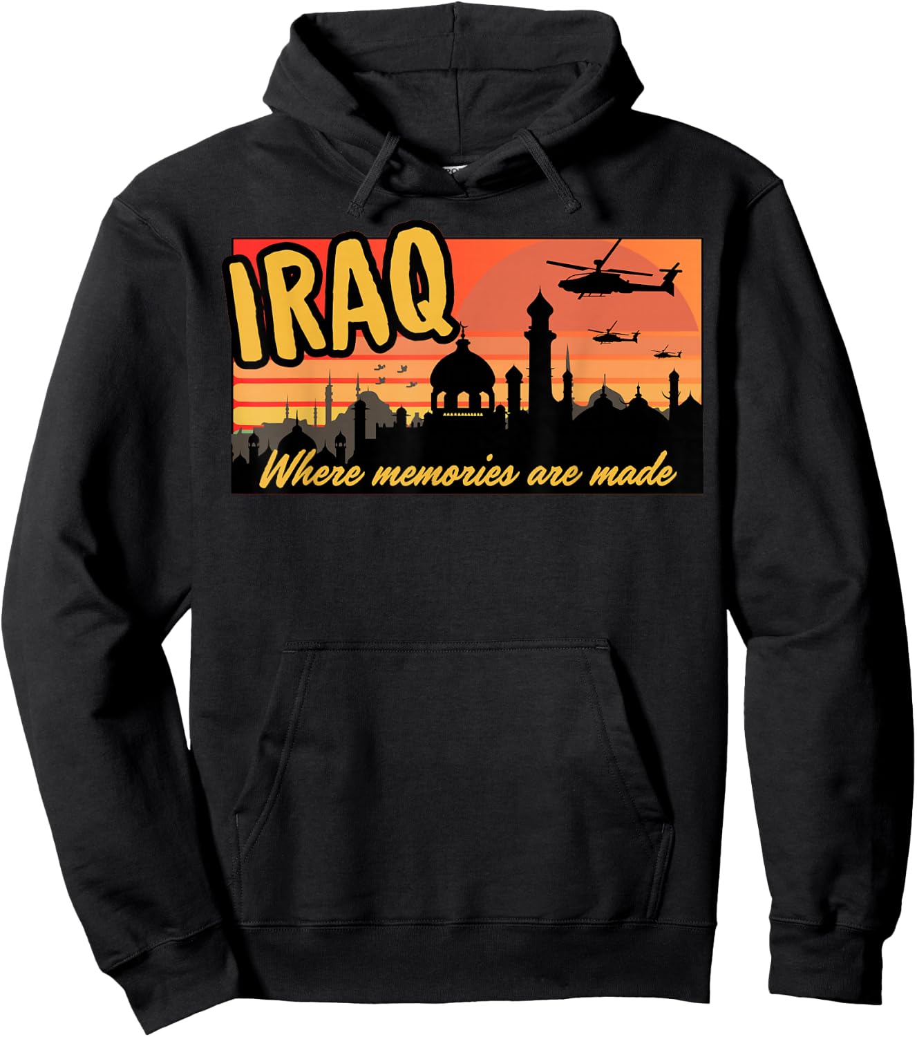 Iraq where memories are made, OIF , Military, tourist, retro Hoodie - Hoodie | Black