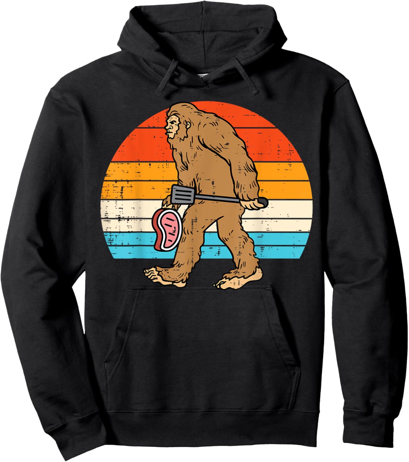 Bigfoot Sasquatch Bbq Retro Barbecue Grilling Men Women Kids Hoodie - Hoodie | Black