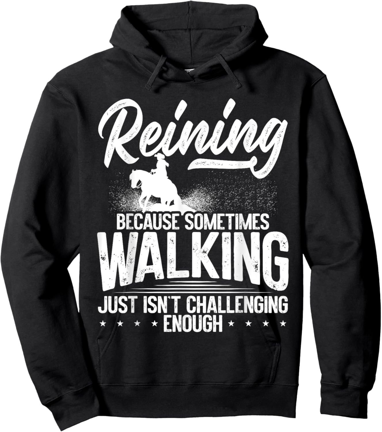 Sliding Stop Reining Horse Equestrian Western Riding Hoodie - Hoodie | Black