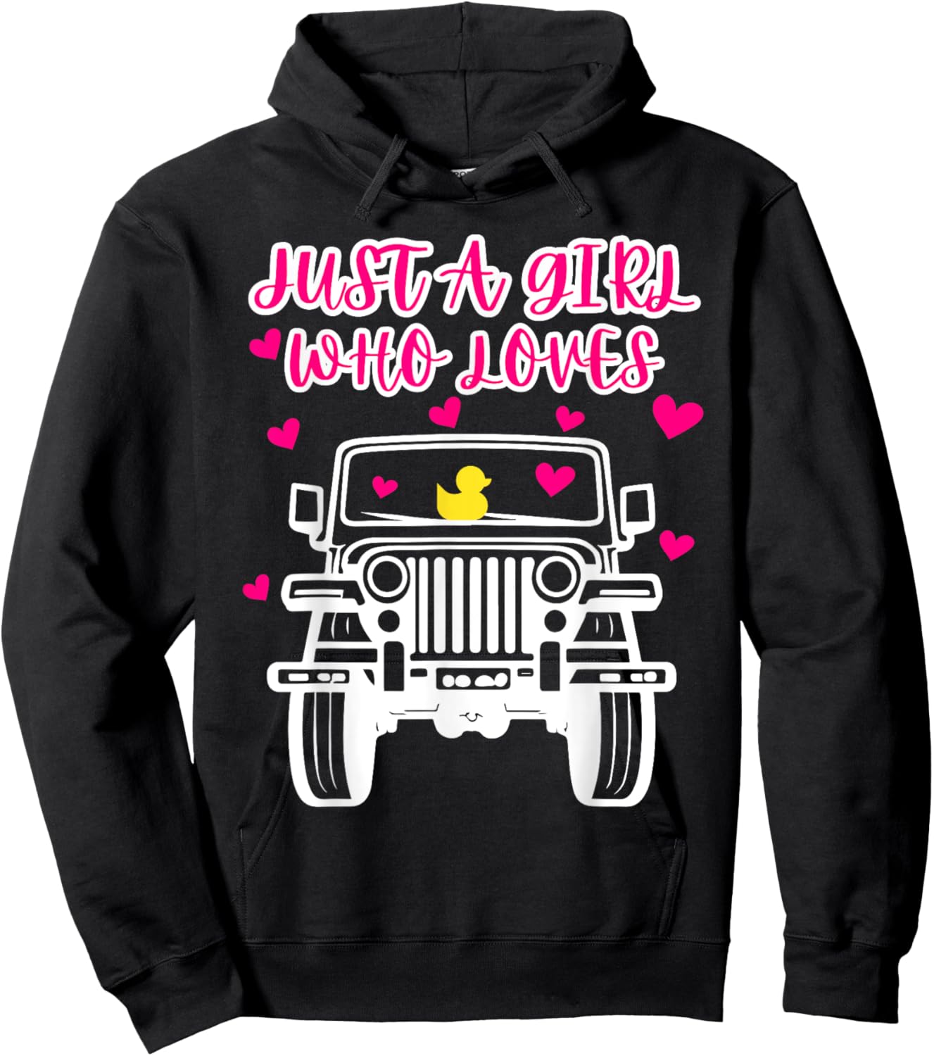 Just A Girl Who Loves Off Road Driving SUV's Rubber Ducking Hoodie - Hoodie | Black