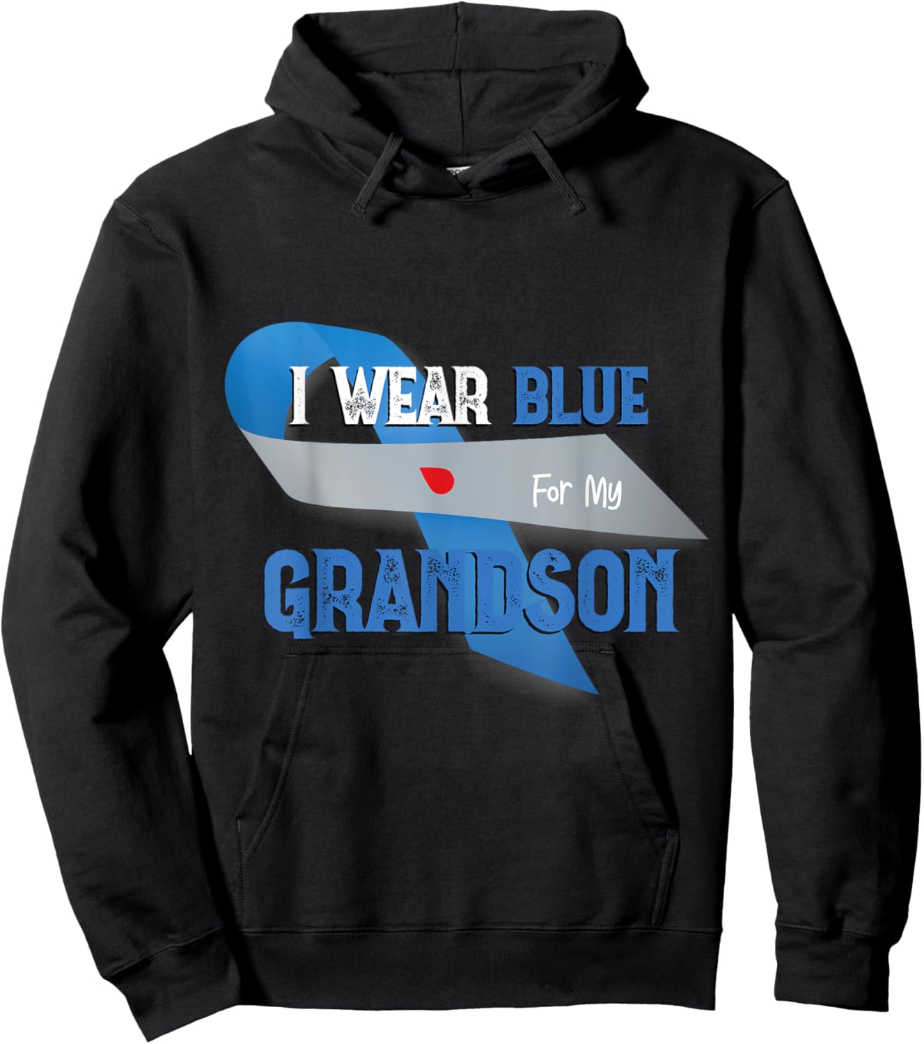 I Wear Blue For My Grandson Diabetes Awareness Month Gifts Hoodie - Hoodie | Black