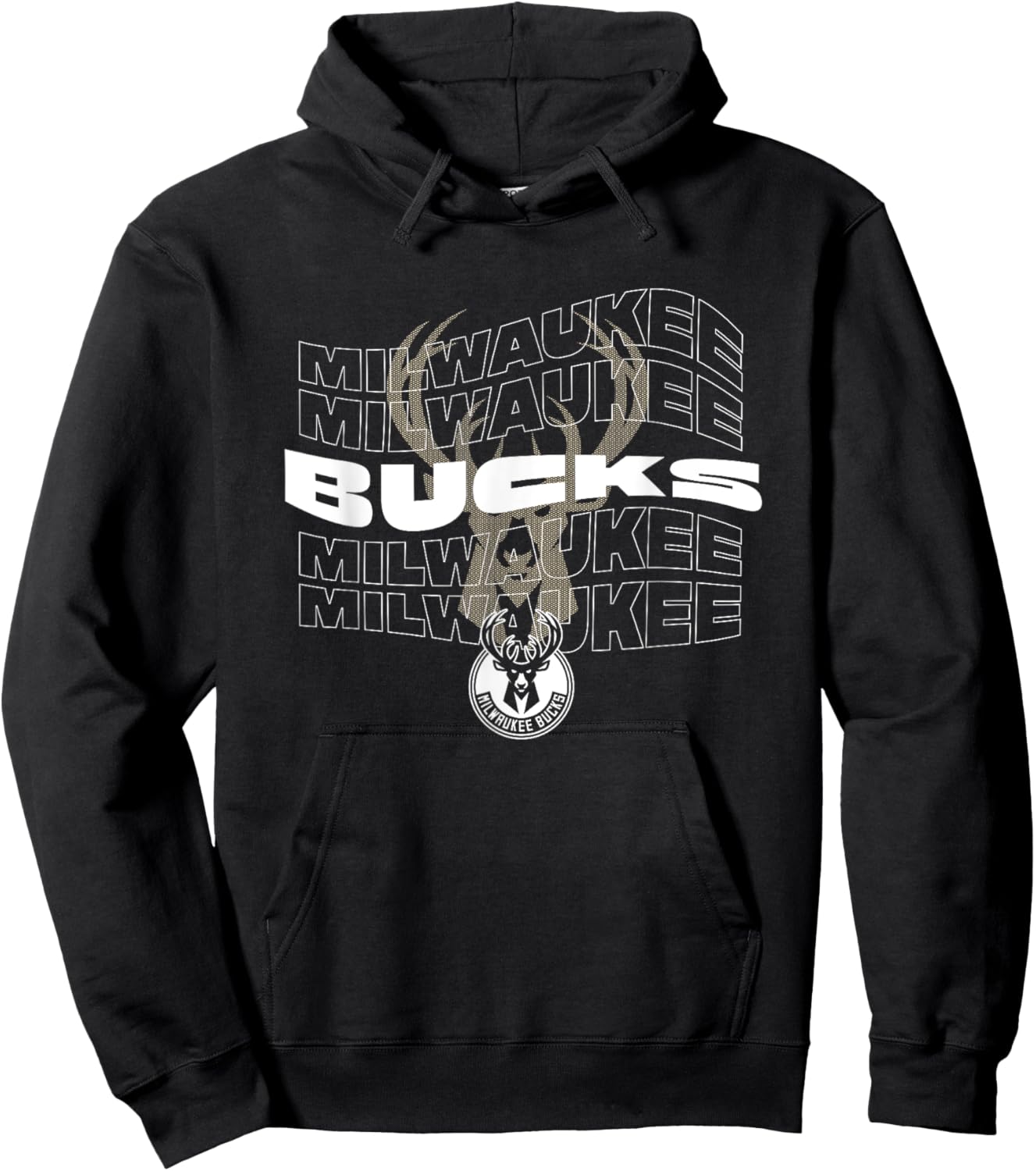 NBA Milwaukee Bucks Wave Outline Team Logo Hoodie - Hoodie | Black
