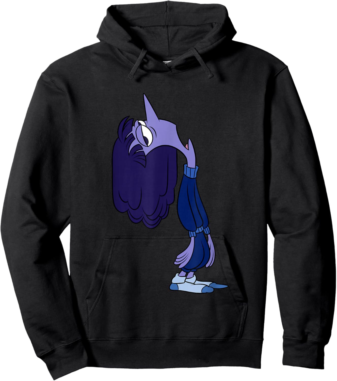 Disney Pixar Inside Out 2 Ennui Laziness Big Chest Portrait Hoodie - Hoodie | Black