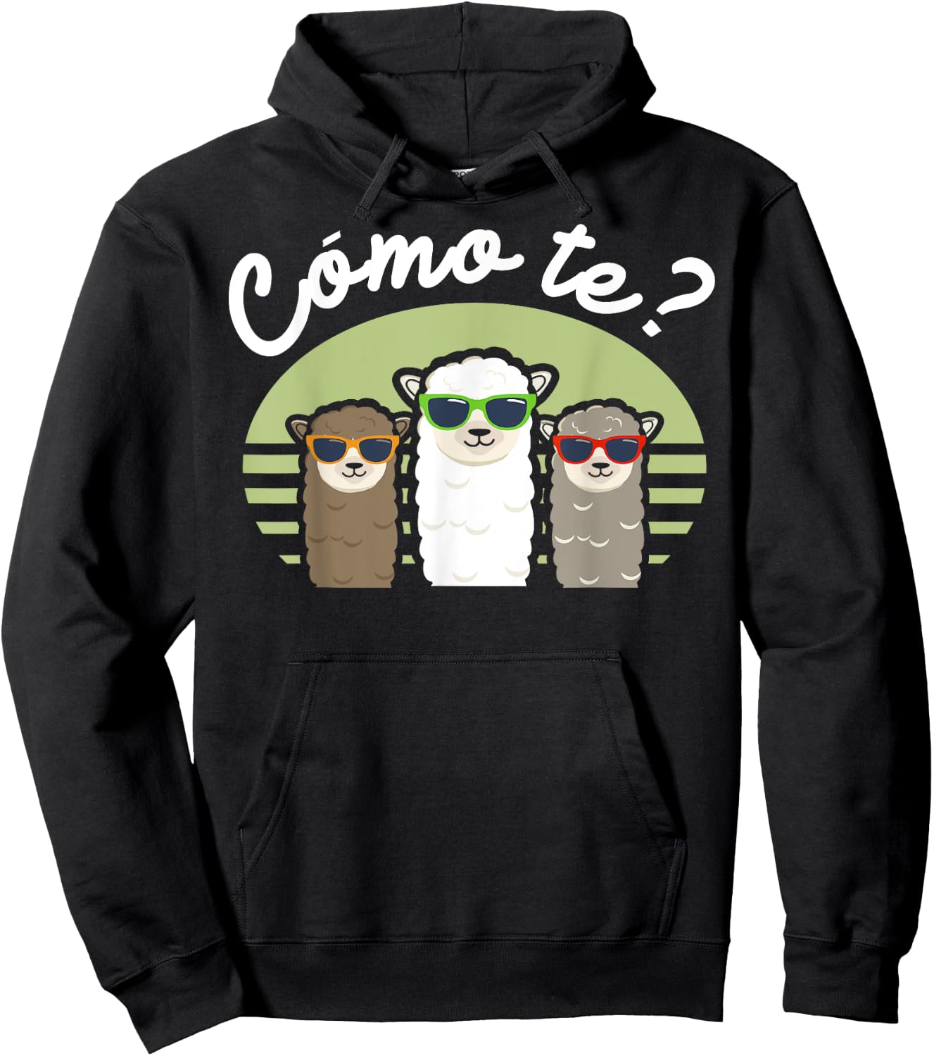 Funny Spanish gift, Como Te Llama, Llama design Hoodie - Hoodie | Black