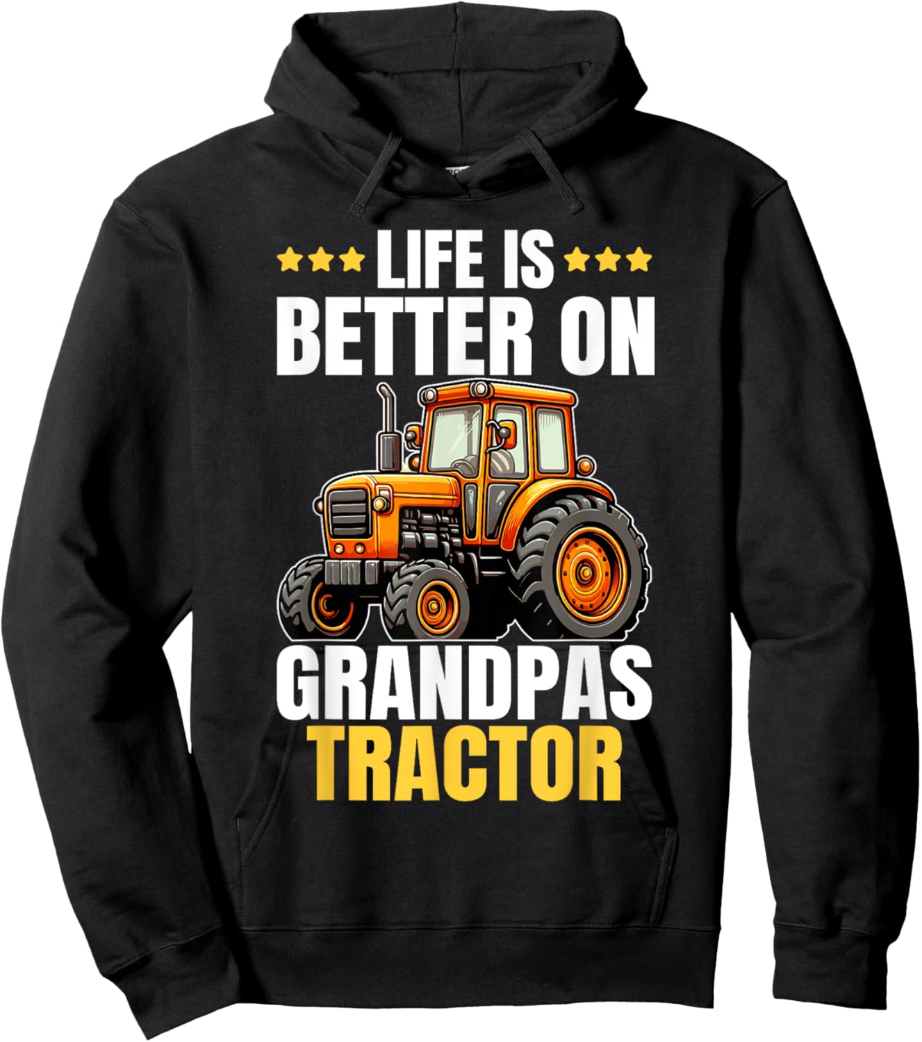 Life Is Better On Grandpas Tractor Kids Farm Tractor Boy Hoodie - Hoodie | Black