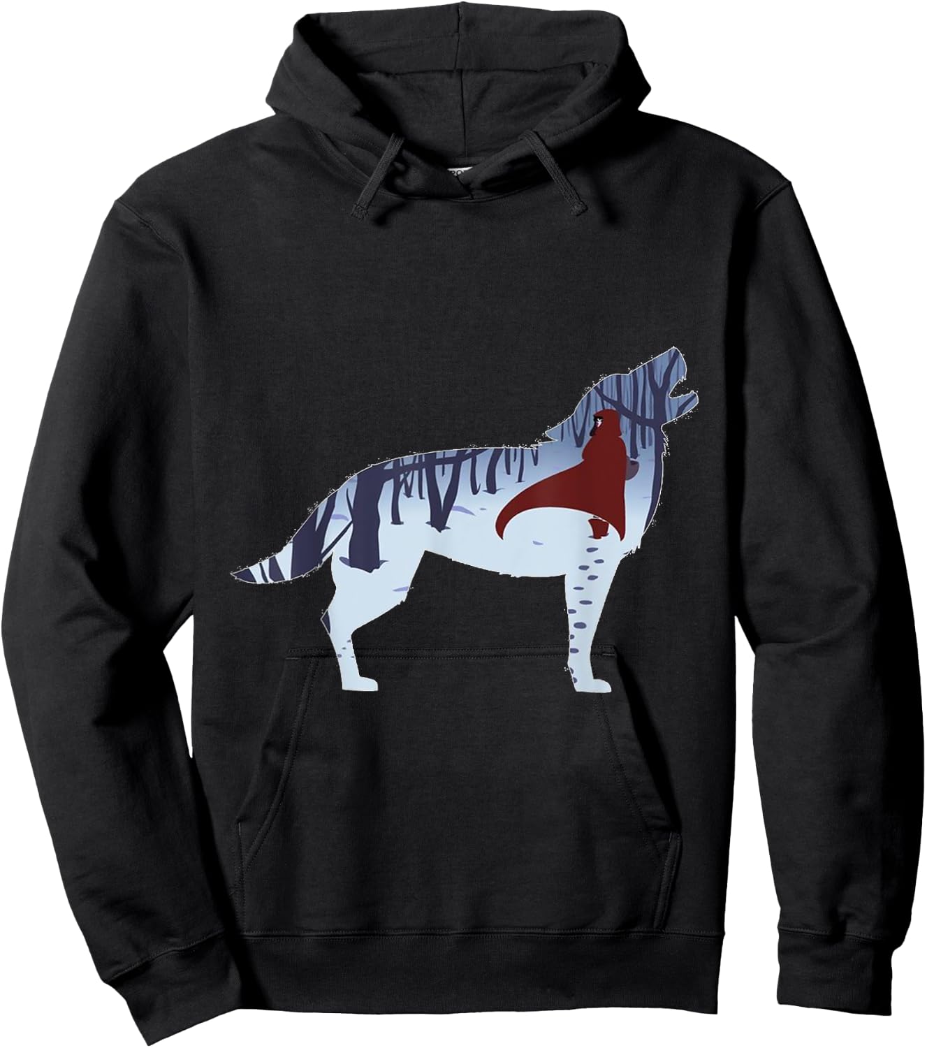 Red Riding Hood & Big Bad Wolf T Shirt Hoodie - Hoodie | Black