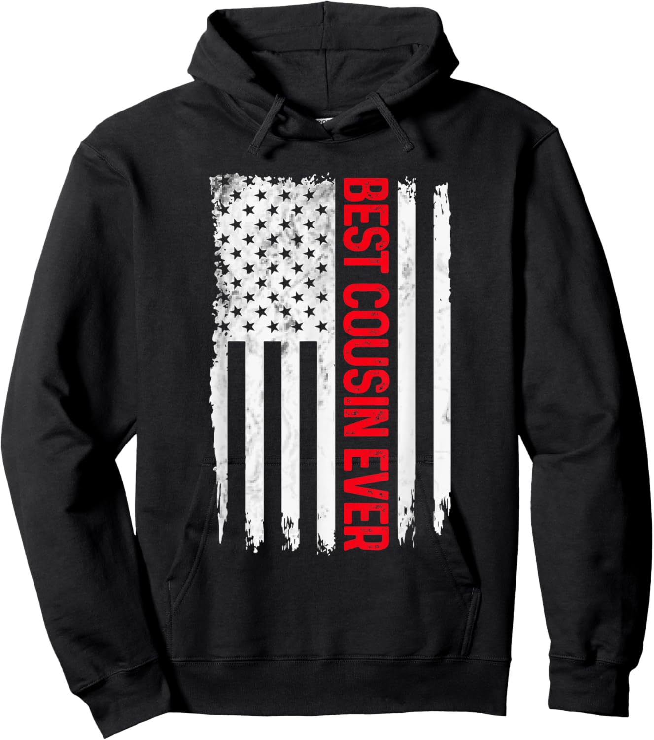 Best Cousin Ever American flag Funny Cousin Brother Hoodie - Hoodie | Black