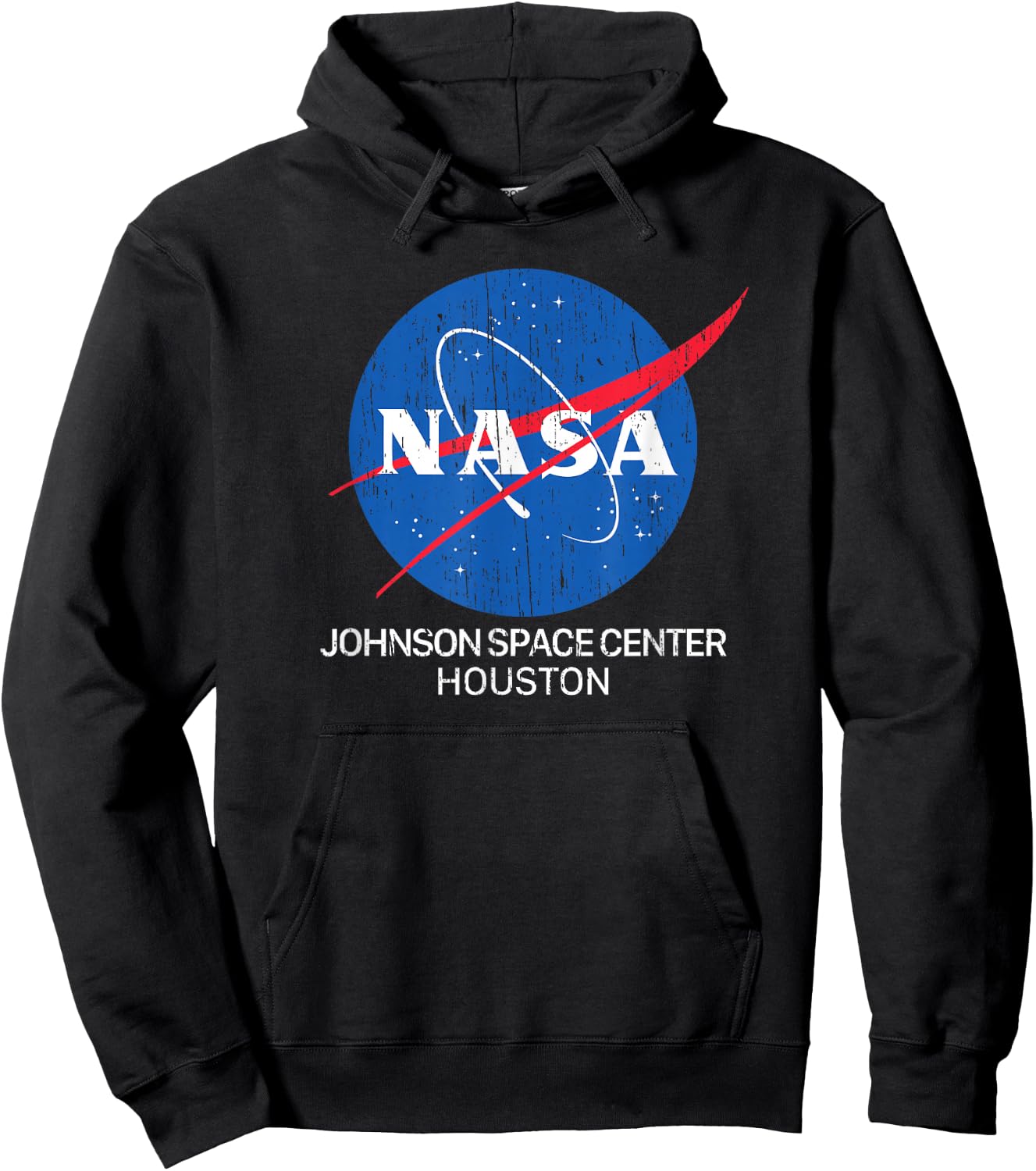 Johnson Space Center Houston (distressed)- NASA Space Hoodie - Hoodie | Black