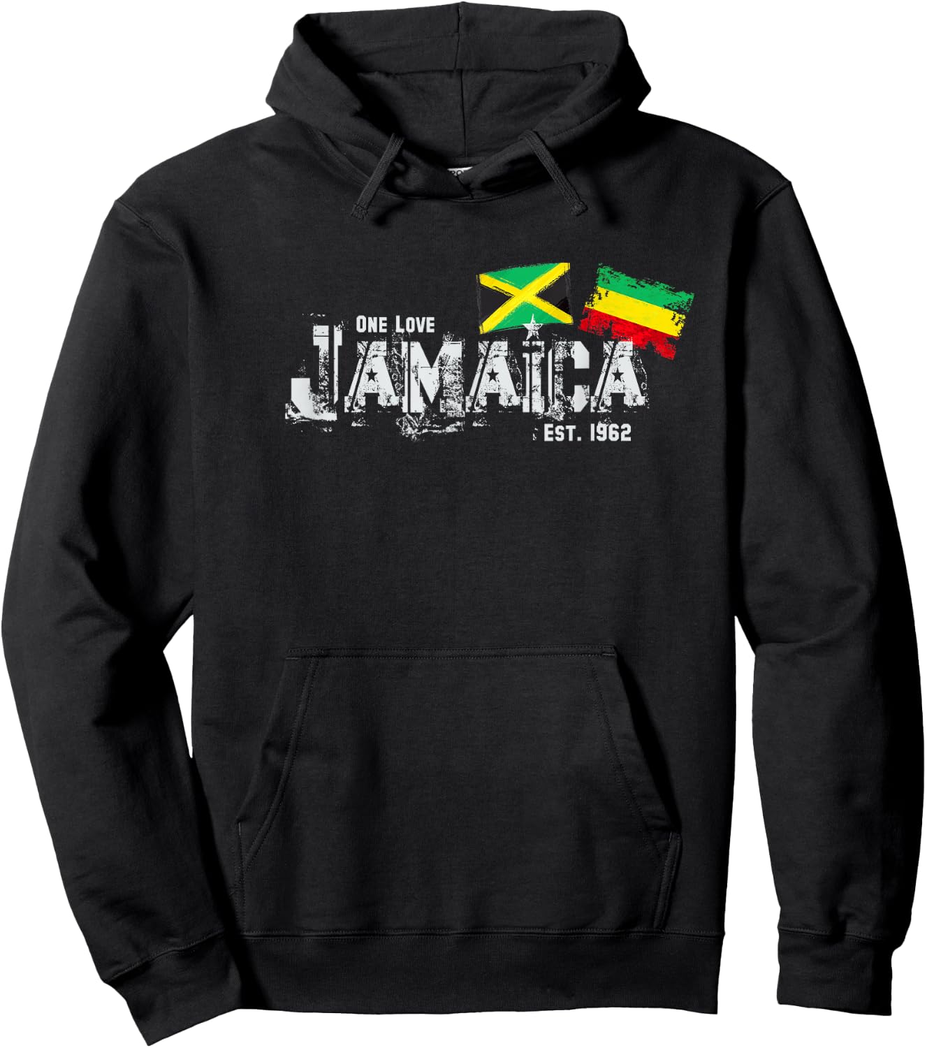 Jamaica a Love Rastafari Flag Hoodie - Hoodie | Black