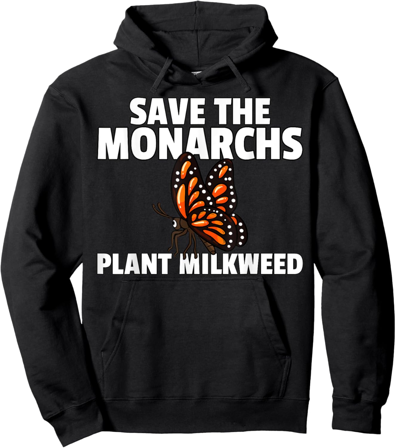 Save the Monarch Butterfly Milkweed Hoodie - Hoodie | Black