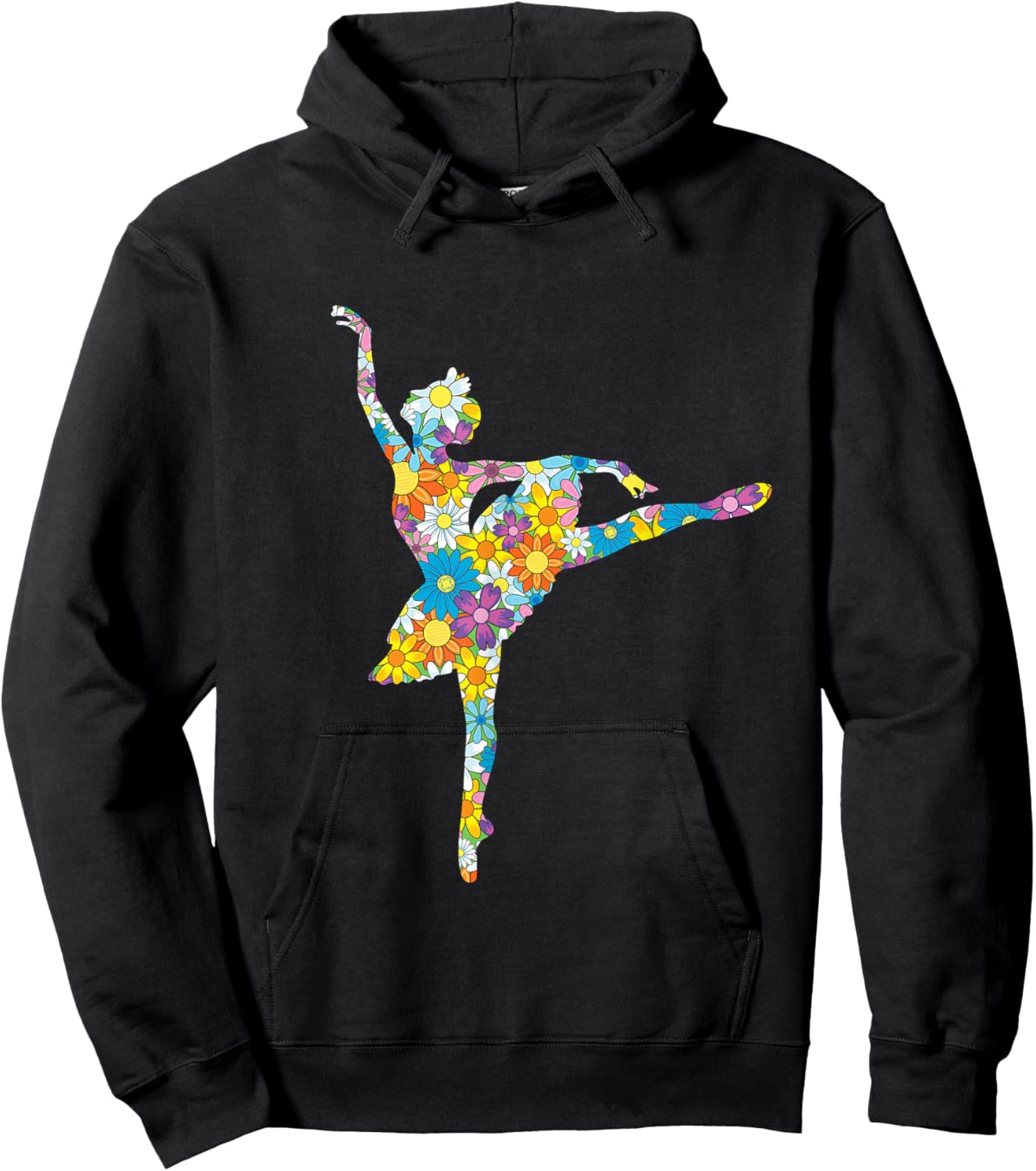 Colorful Flower Ballet Teacher Ballerina Choreographer Girl Hoodie - Hoodie | Black
