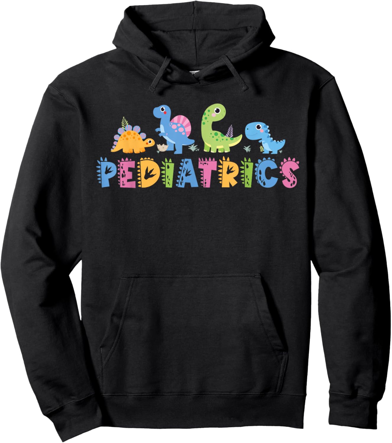 Pediatrics Pediatric Squad Nurse Dinosaur Cute Peds Animal Hoodie - Hoodie | Black