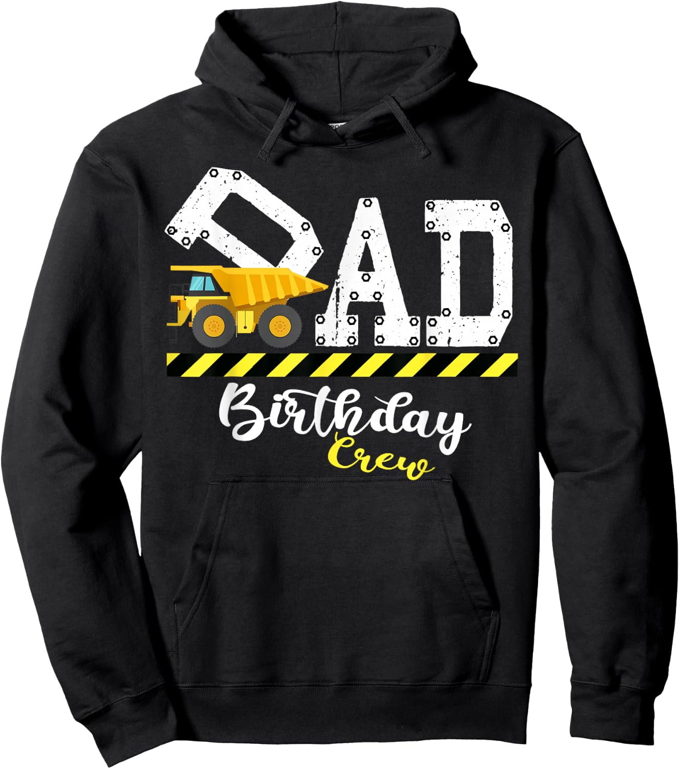 B-Day Party Dad Birthday Crew Construction Birthday Party Hoodie - Hoodie | Black