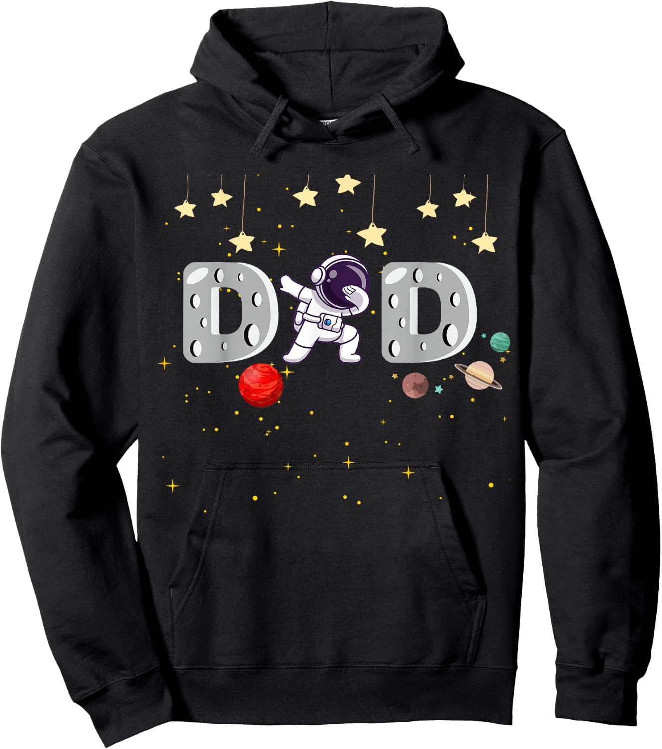 Father's Day Dad Astronaut Space Birthday Planets Daddy Hoodie - Hoodie | Black