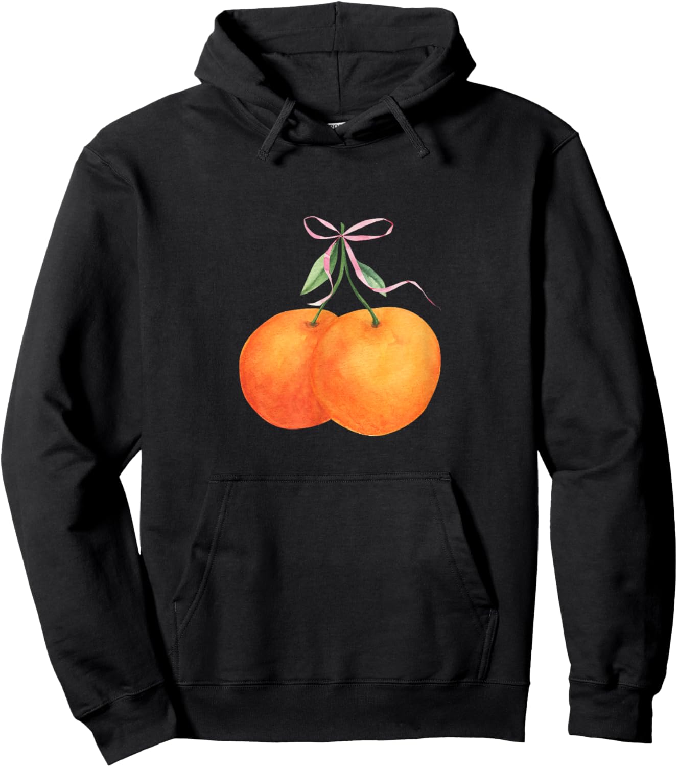 Vintage Orange fruit coquette bow Oranges Boho Y2K bows Hoodie - Hoodie | Black