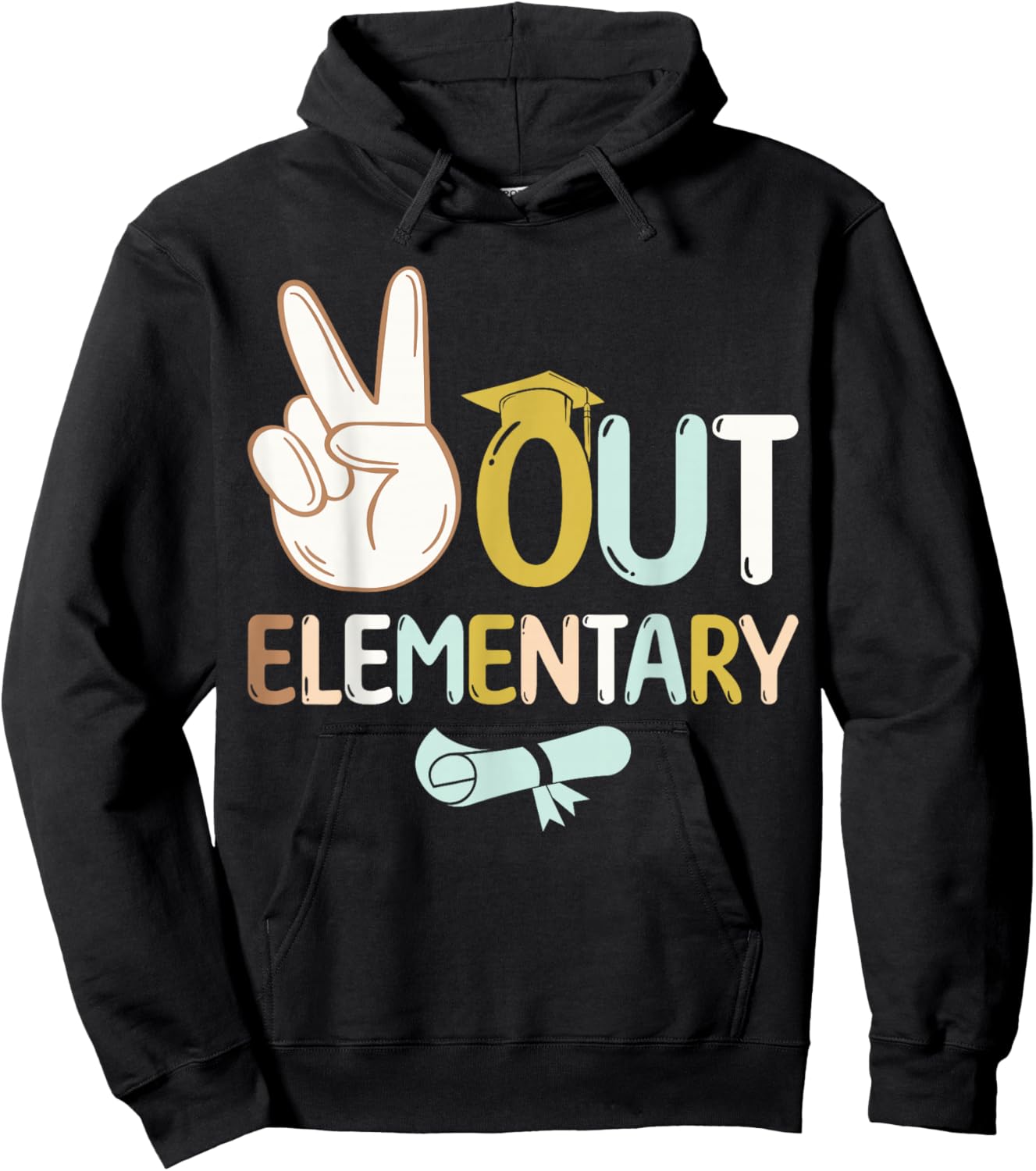 Peace Out Elementary School Funny Last Day Of School Hoodie - Hoodie | Black