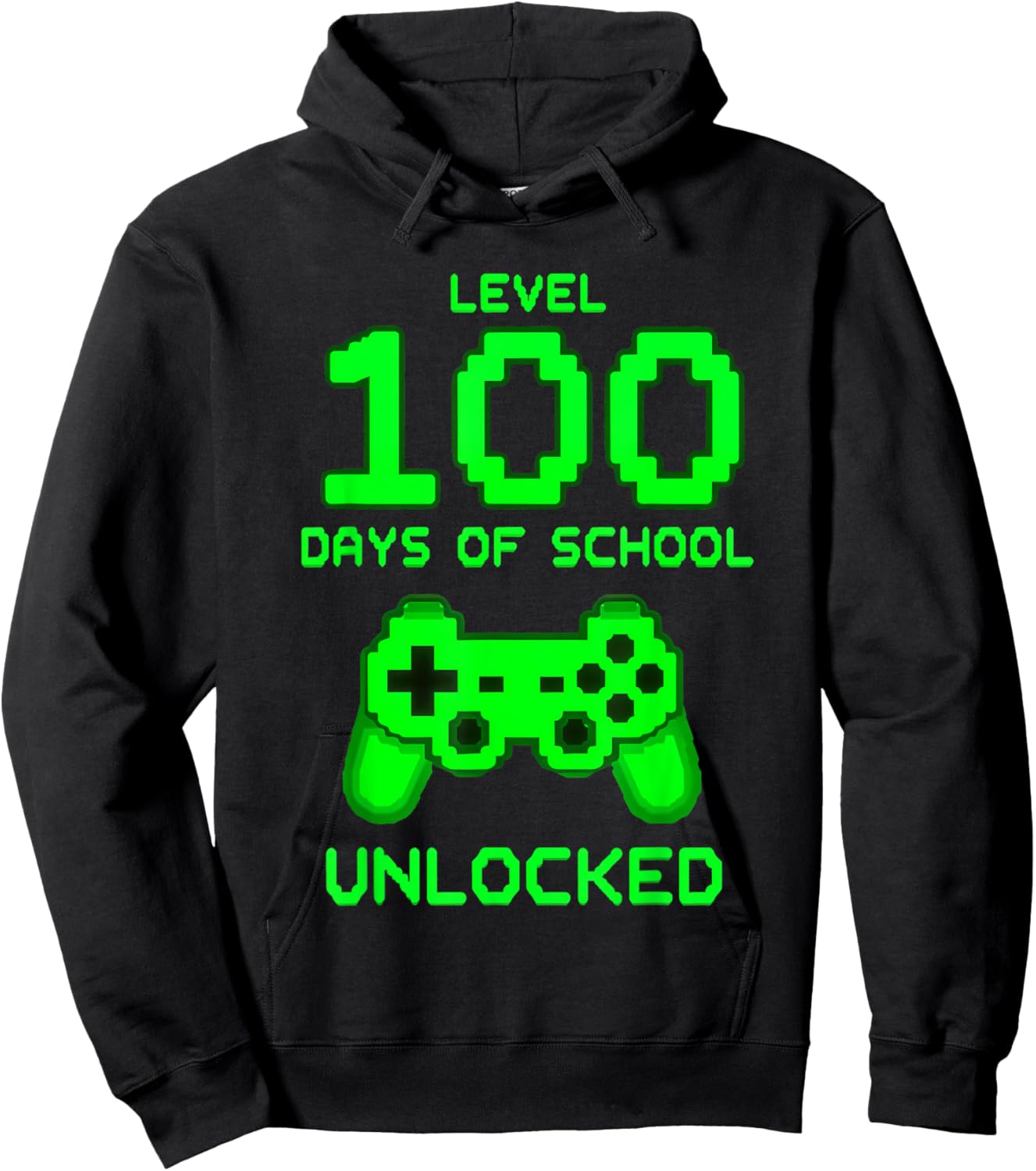 Level 100 Days of School Gamer Unlocked Hoodie - Hoodie | Black