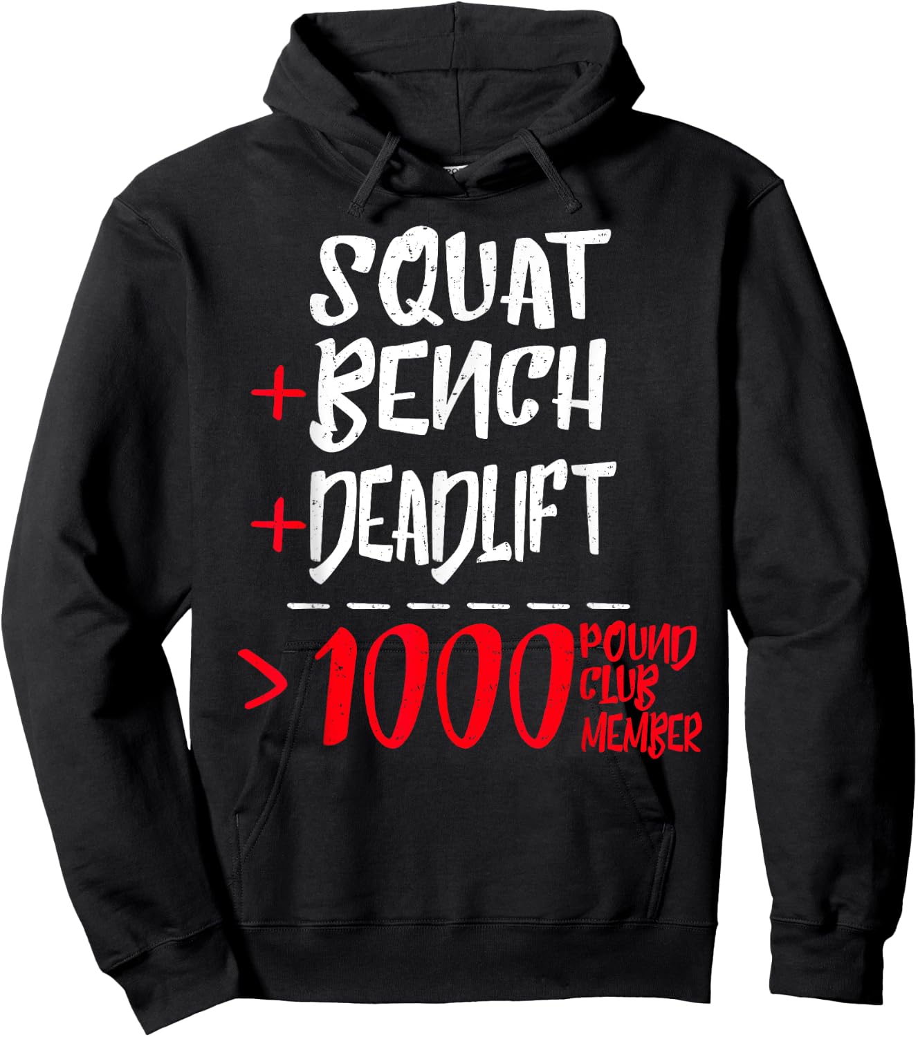 Gym Training FH 1000 Pound Club Member - Men's Black Classic Fit Modern Lightweight Cotton 50% Polyester 50% Short Sleeve Hoodie - Hoodie | Black