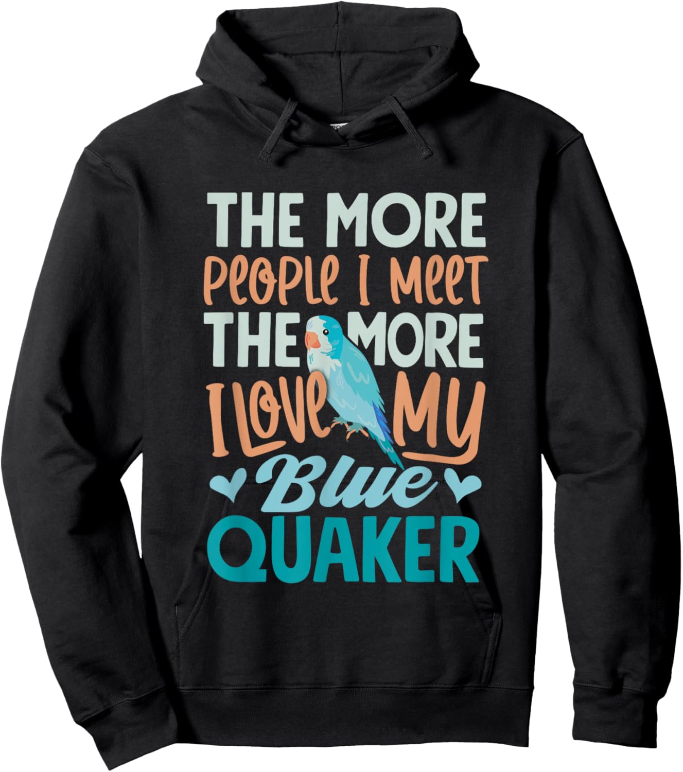 Parrots Blue Monk Parakeet Quaker Parrot Blue Monk Parakeet Hoodie - Hoodie | Black