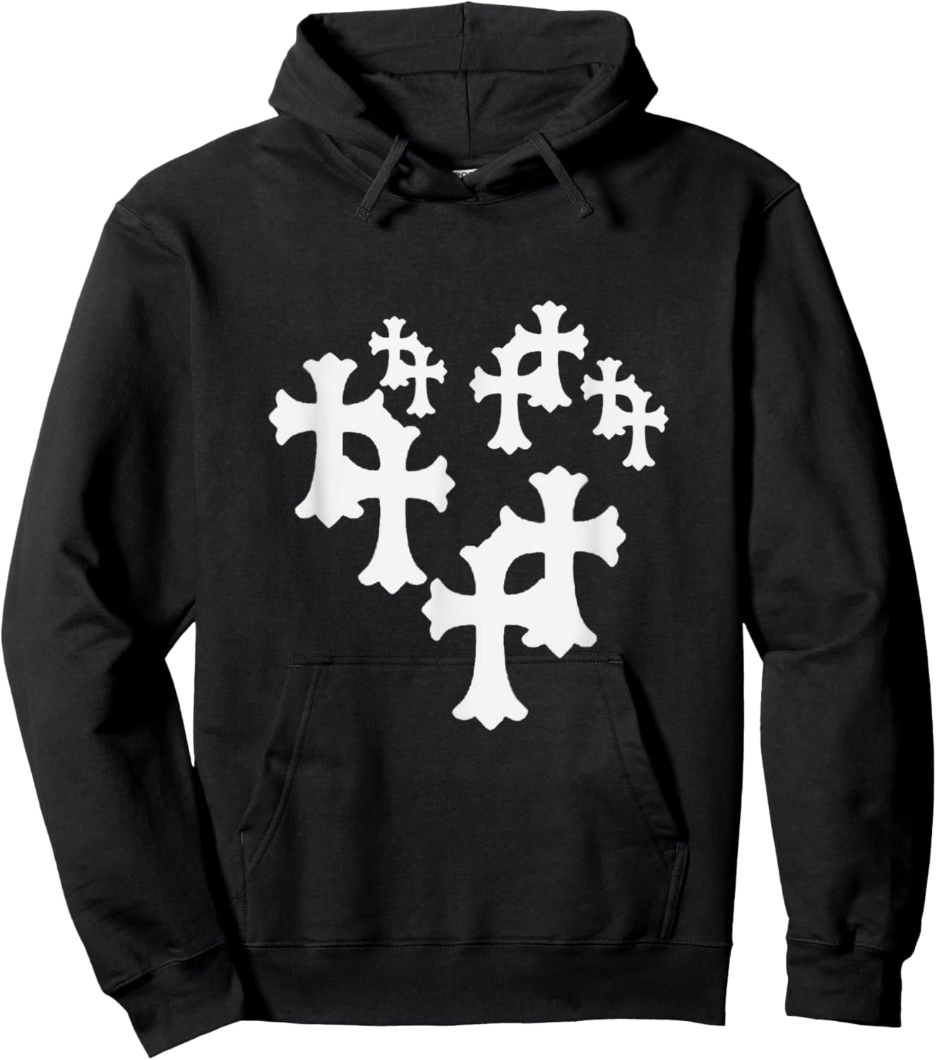 Y2K Cross Heart Design Hoodie - Hoodie | Black