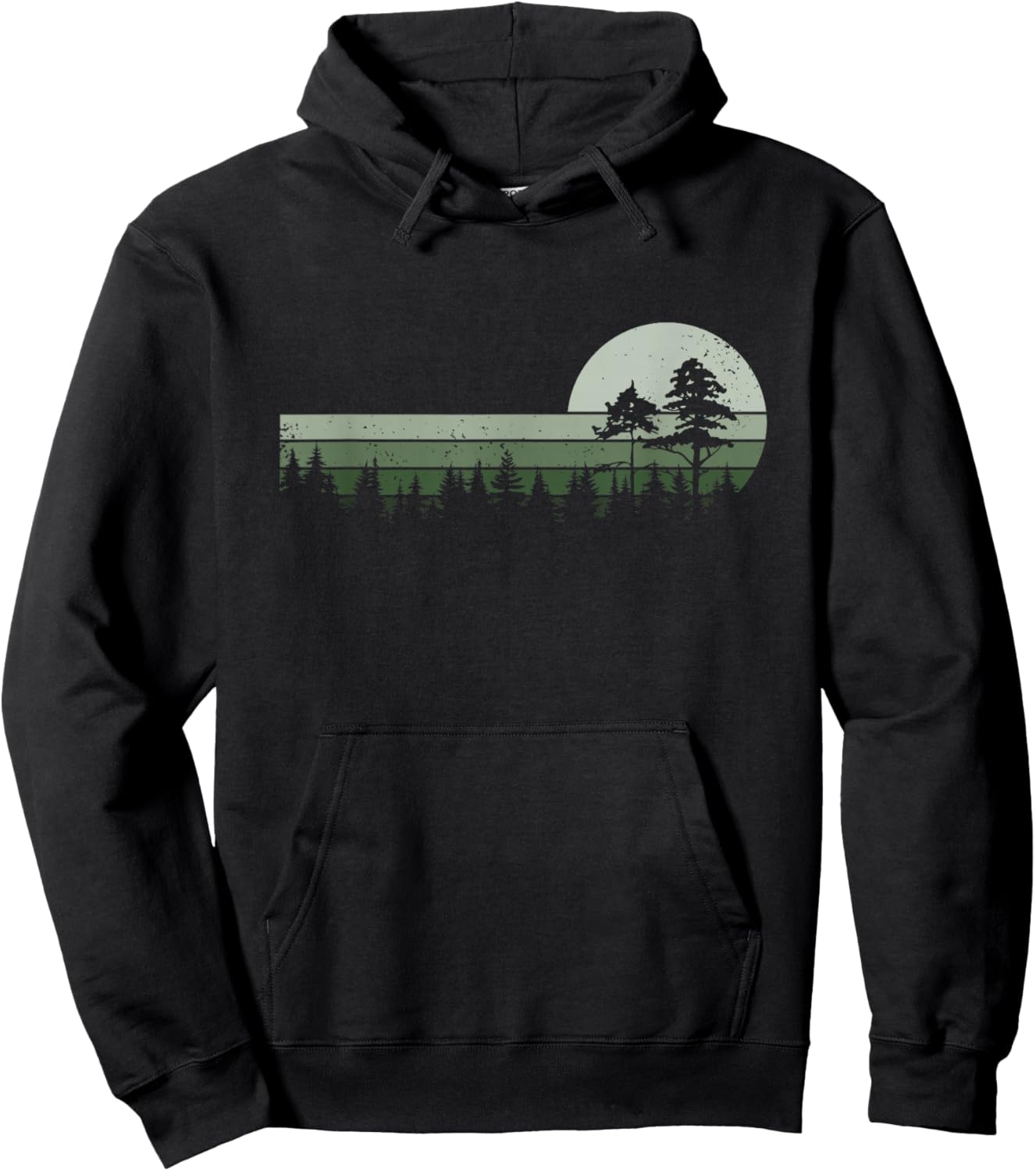 Vintage Forest Trees Wildlife Nature Hoodie - Hoodie | Black