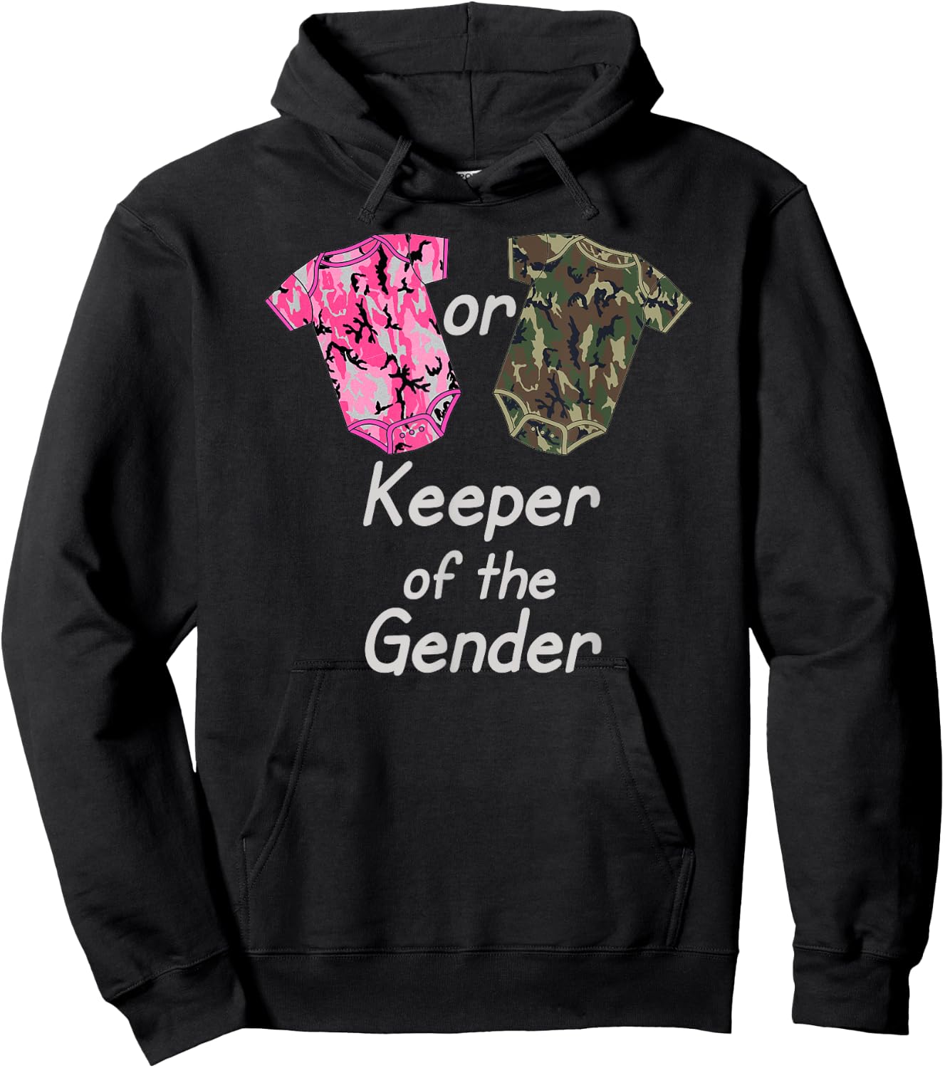 Keeper of the Gender Reveal Pink or Green Camouflage Hoodie - Hoodie | Black
