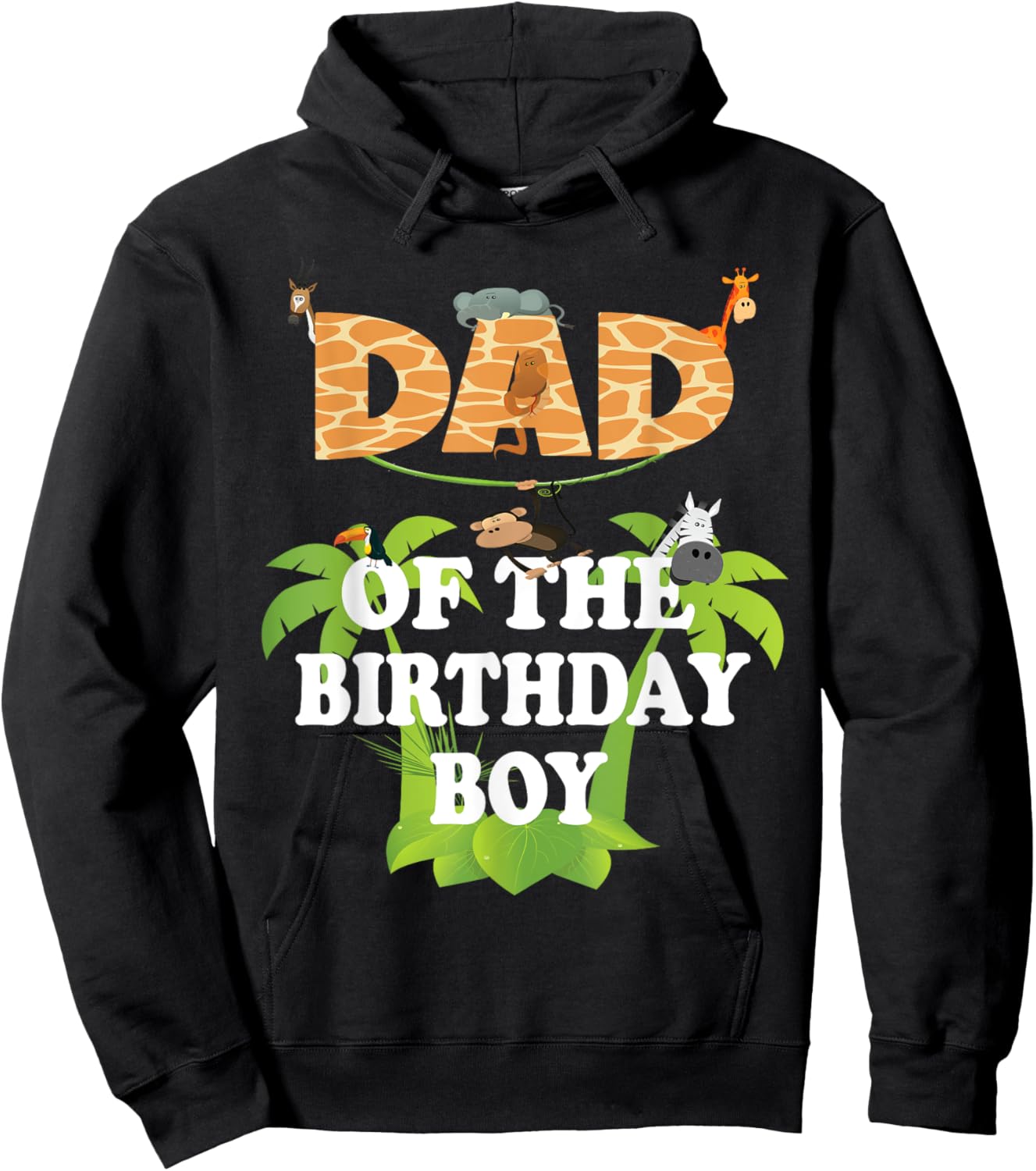 Dad Of The Birthday Boy Zoo Theme Animal Party Hoodie - Hoodie | Black