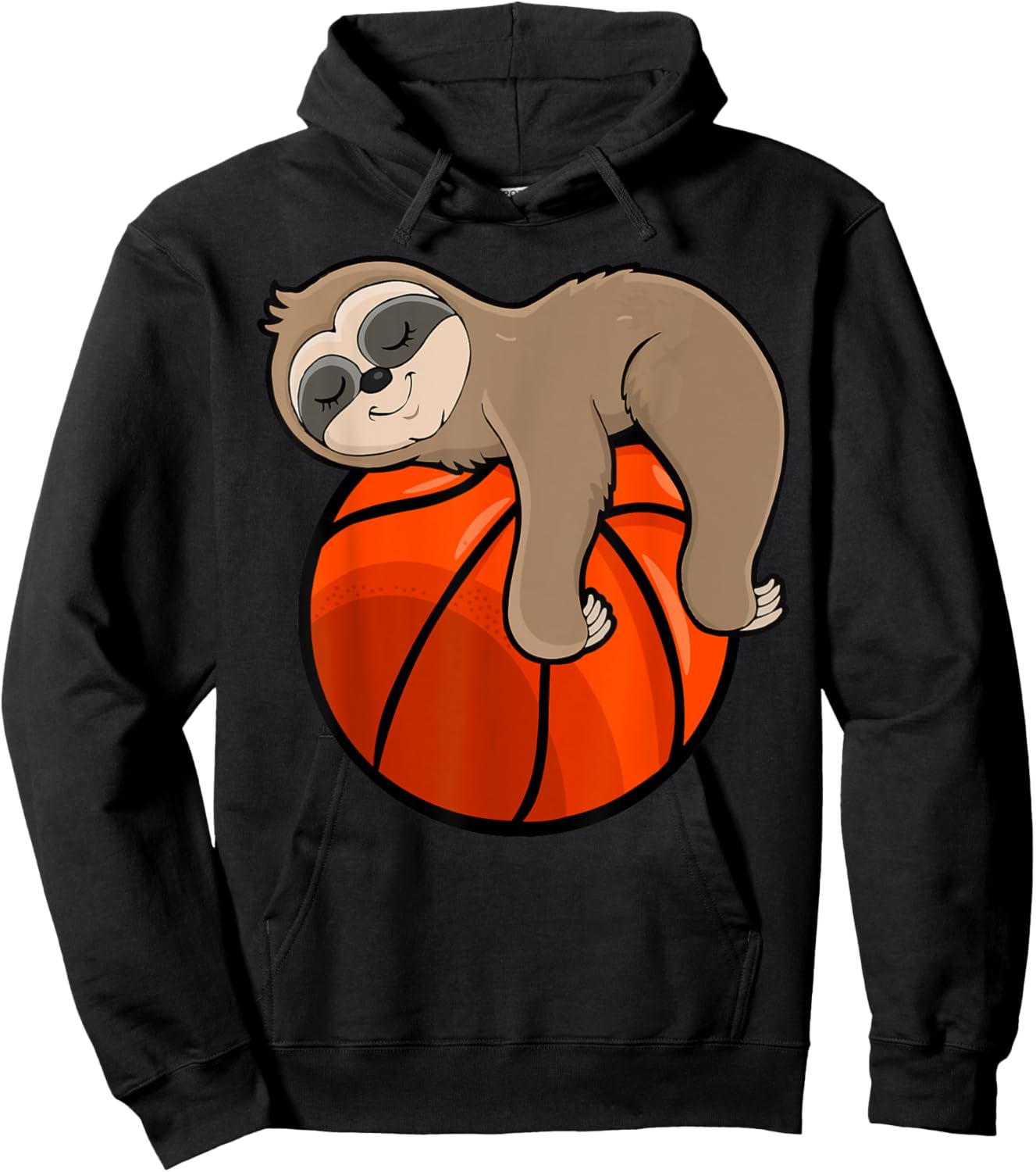 Sleeping Sloth in Basketball Pajamas Nightgown Hoodie - Hoodie | Black