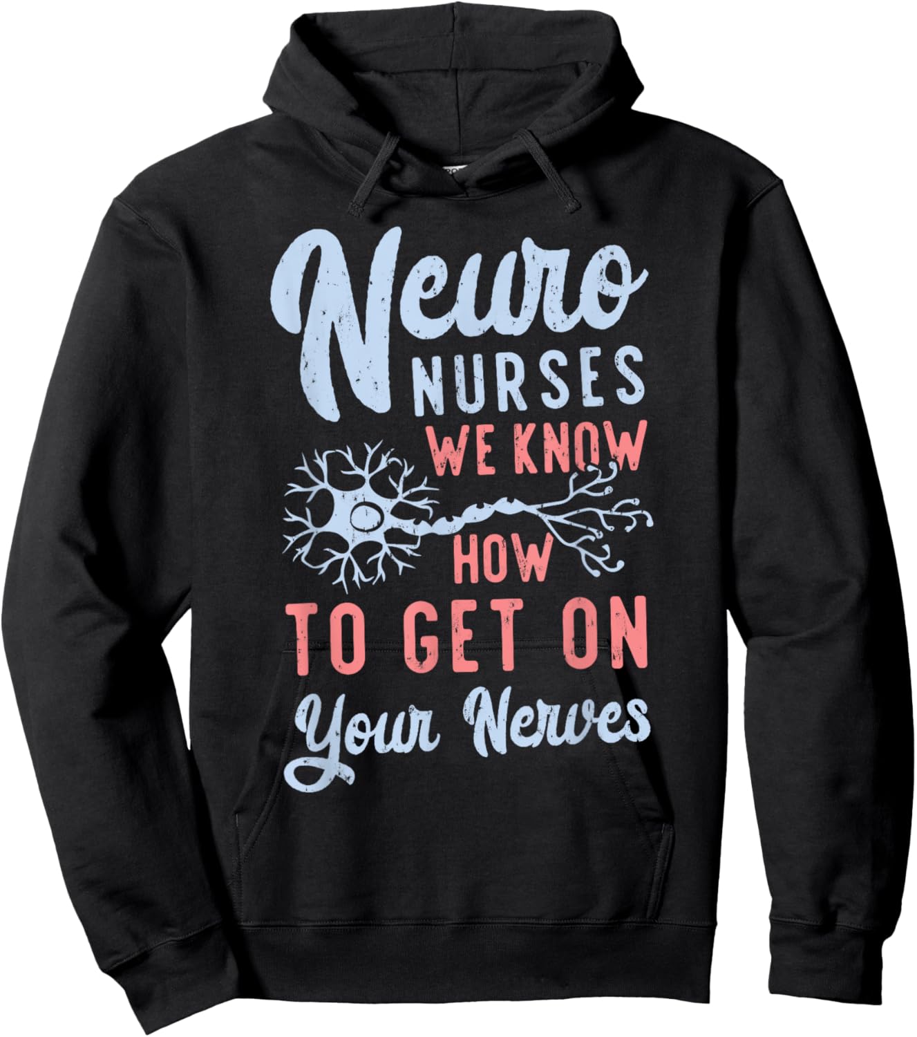 Funny Neuro Nurses ICU RN Neuro Nursing Squad Neuro Tech Hoodie - Hoodie | Black