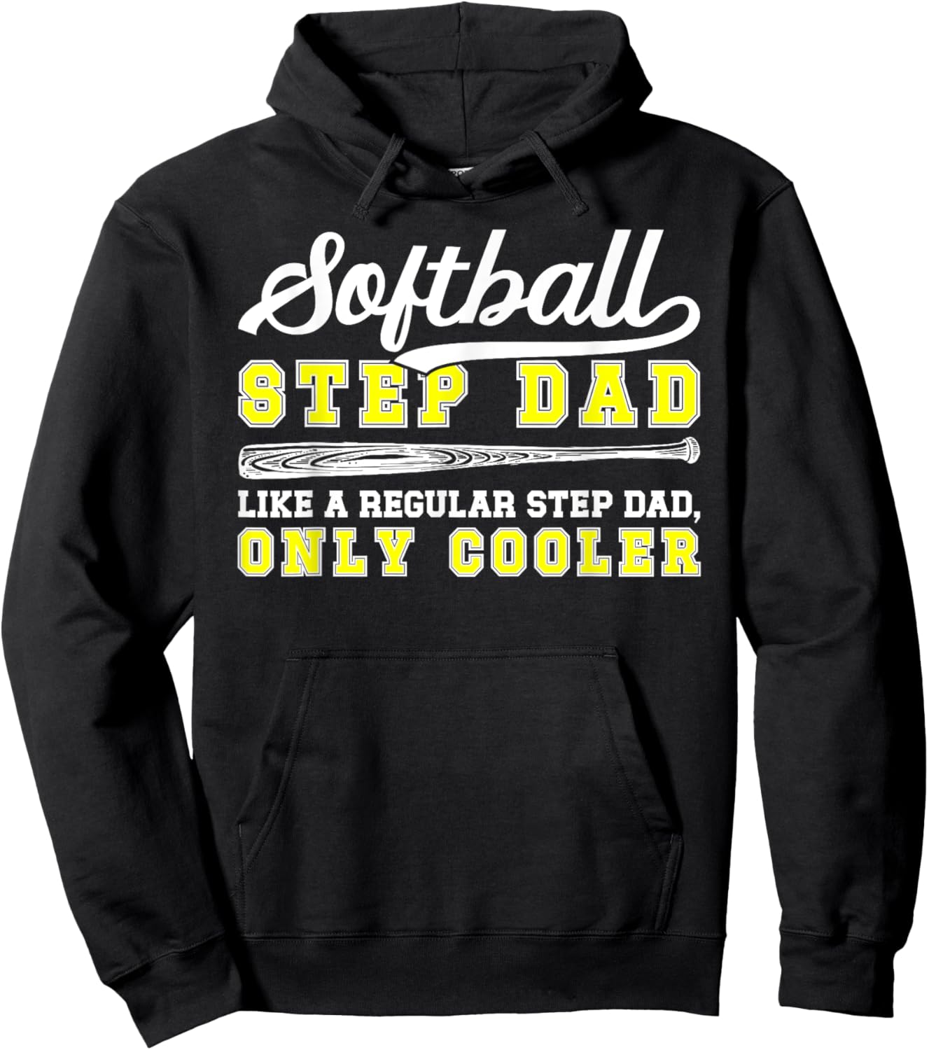 Cool Softball Step-Dad Of A Softball Player Stepfather Hoodie - Hoodie | Black
