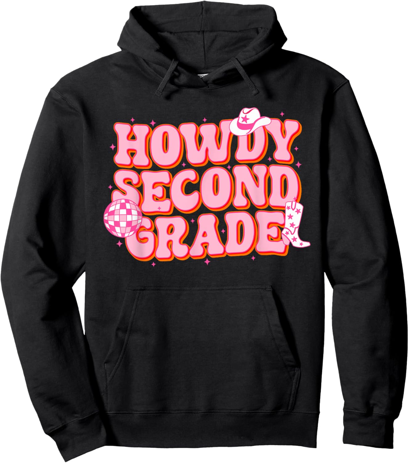 Howdy Second Grade Cowgirl Teacher 2nd Grade Back To School Hoodie - Hoodie | Black