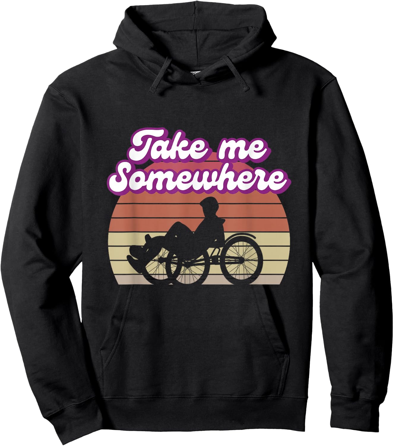 Nimm Mich Irgendwohin Recumbent Bike Gift Hoodie - Hoodie | Black