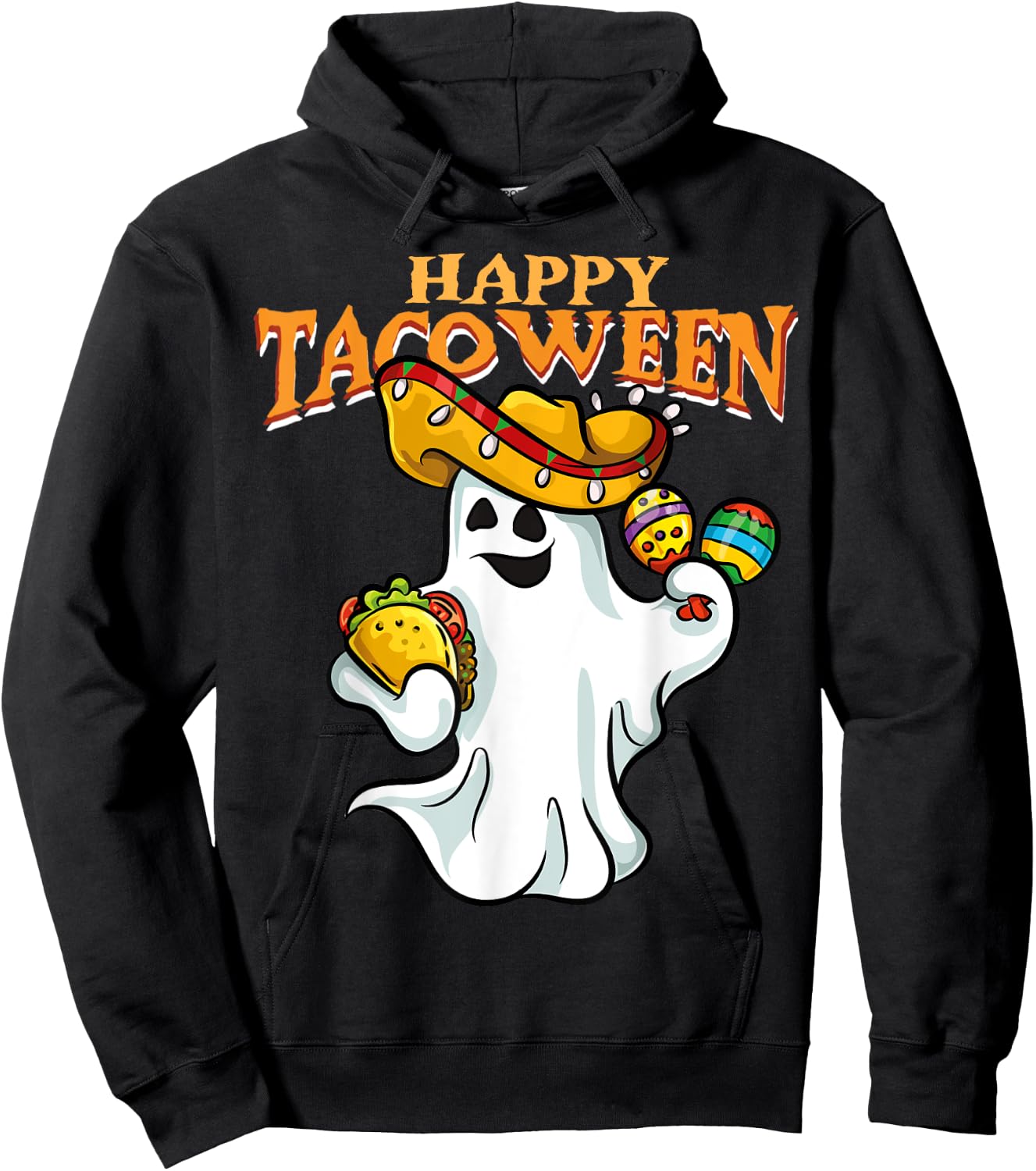 Tacoween Halloween Mexico Mexican Ghost Taco Costume Hoodie - Hoodie | Black