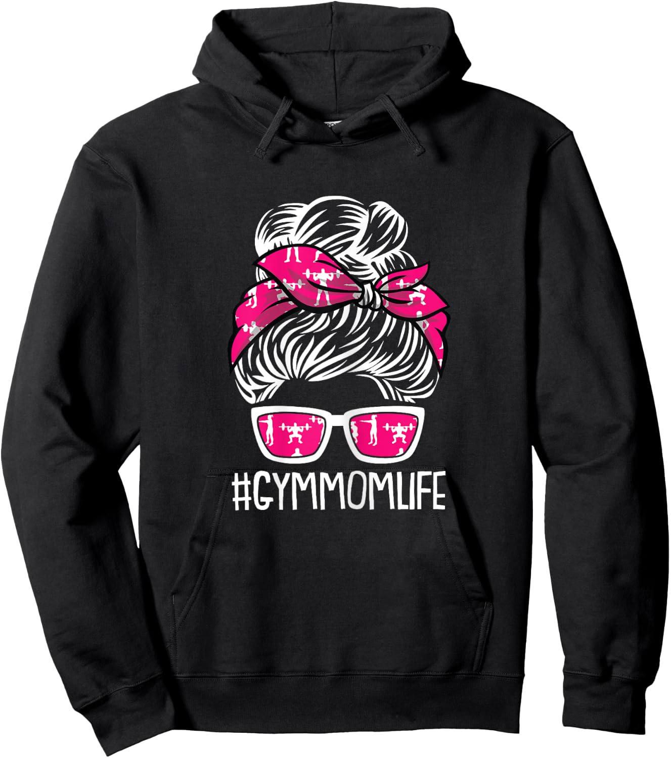 Gym Mom Life Mothers Day Fitness Workout Lover Mama Mommy Hoodie - Hoodie | Black