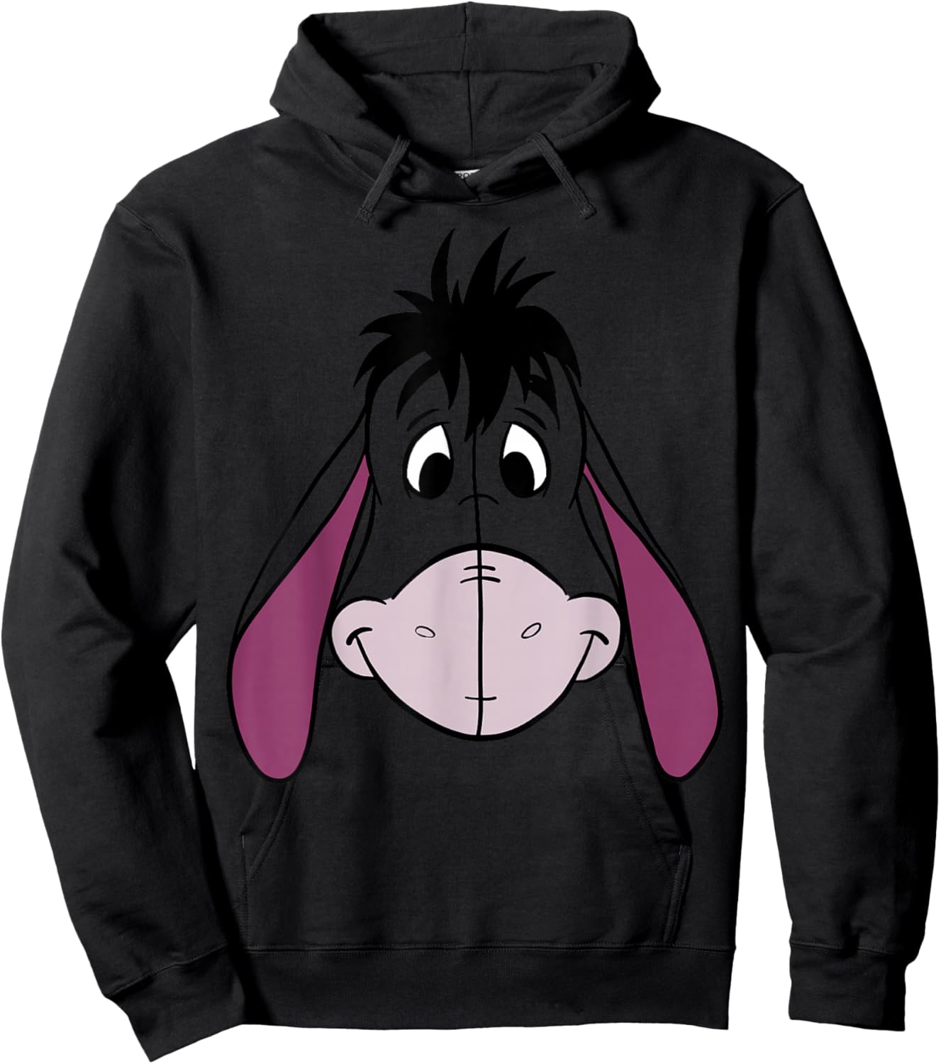 Disney Winnie The Pooh Eeyore Large Face Hoodie - Hoodie | Black
