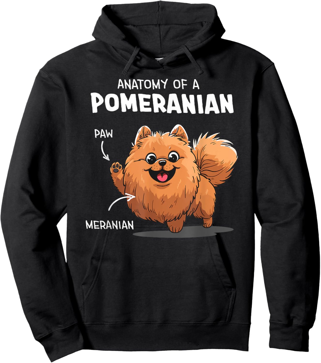 Funny Anatomy Of A Pomeranian Dog Hoodie - Hoodie | Black