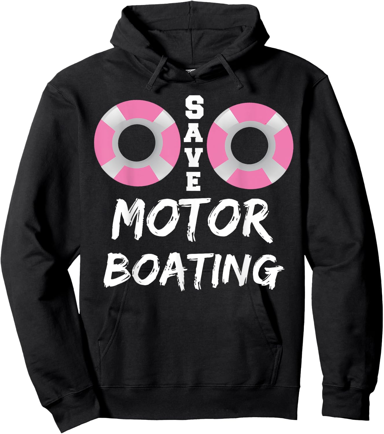 Funny Breast Cancer Supporter Matching Group Save Motor Boat Hoodie - Hoodie | Black