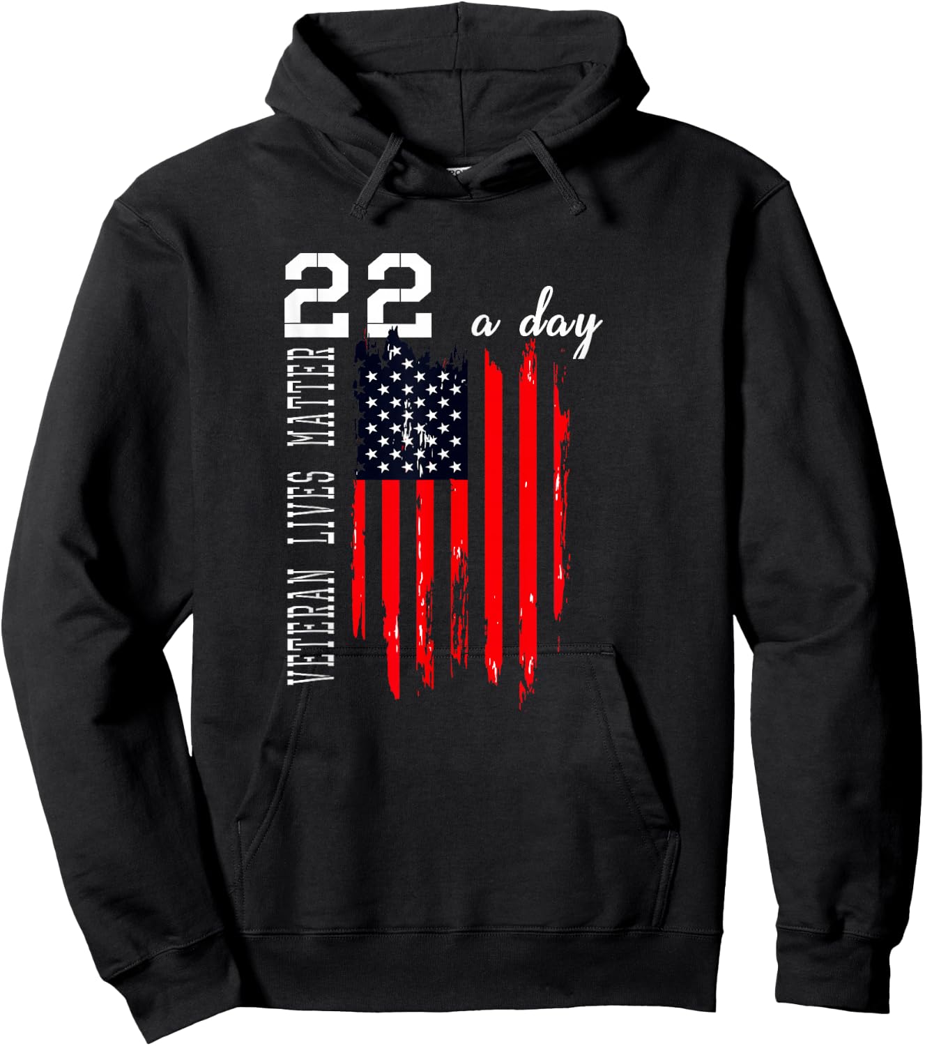 Patriotic Veteran Lives P.T.S.D 22 Day Suicide Awareness Women Men Hoodie - Hoodie | Black
