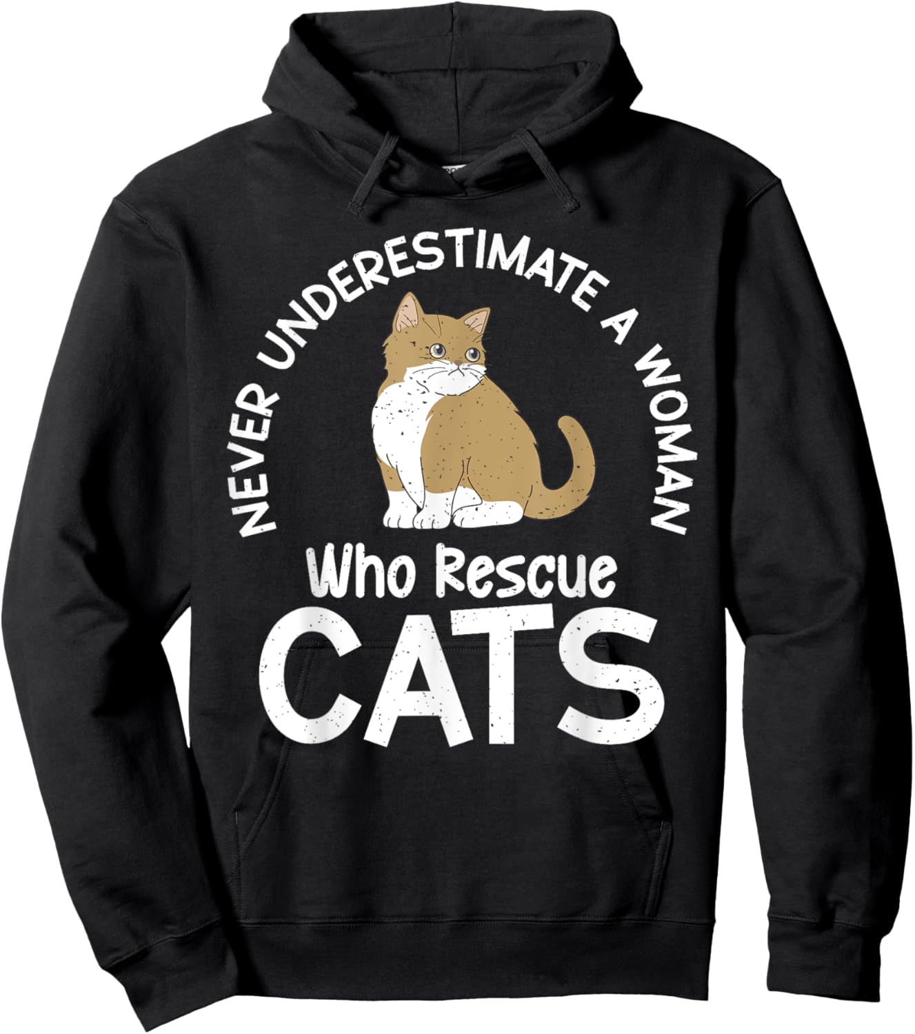Never underestimate a Woman who Rescue Cats Rescue Hoodie - Hoodie | Black