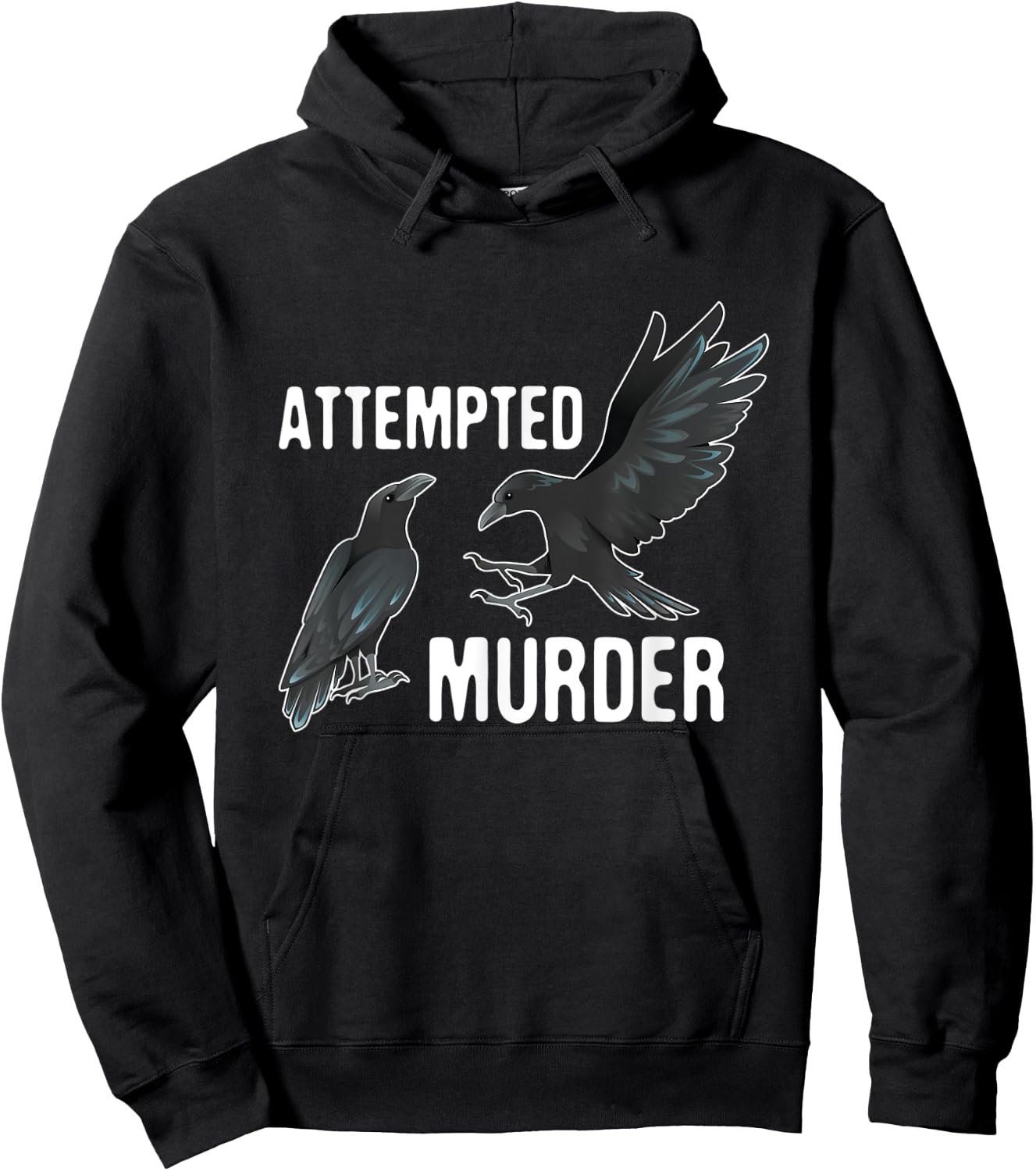 Vintage Attempted Murder Of Crows Bird Watcher Gift Hoodie - Hoodie | Black