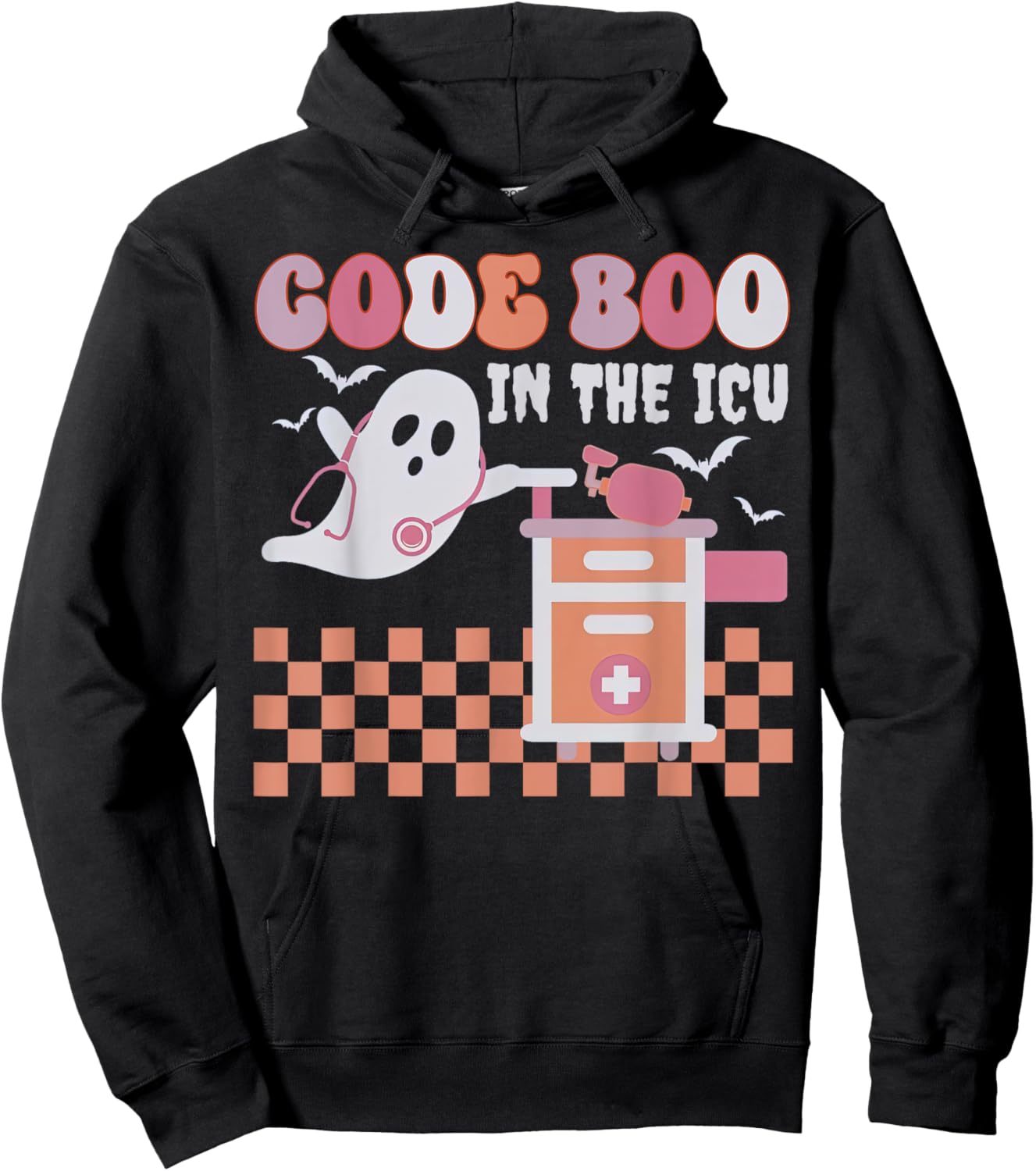 Ghost Code Boo In The ICU Nursing RN Halloween Costume Hoodie - Hoodie | Black