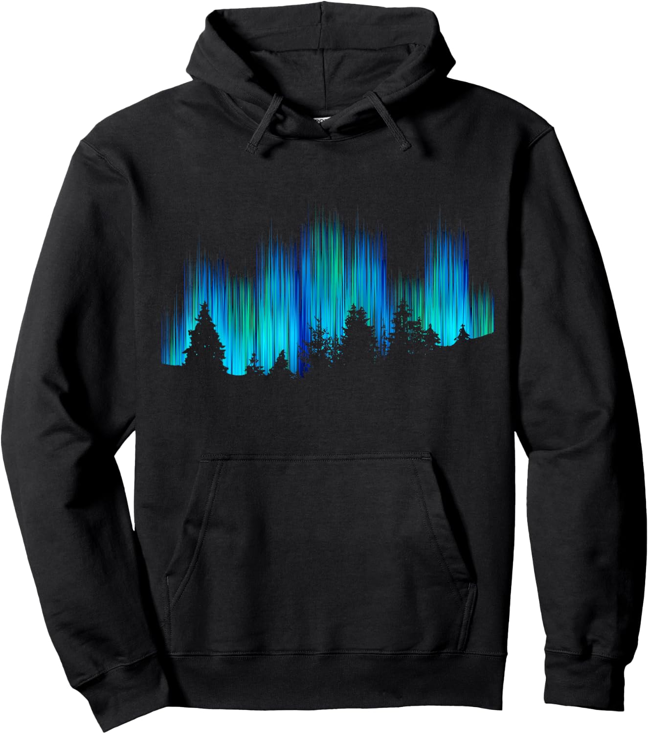 Northern Lights Aurora Borealis Island Holiday Hoodie - Hoodie | Black