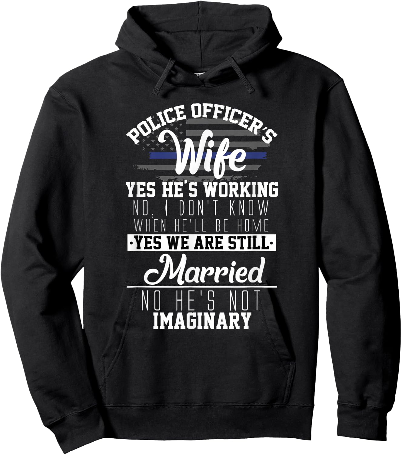 Police Officers Wife Funny Cop Law Enforcement Spouse Hoodie - Hoodie | Black