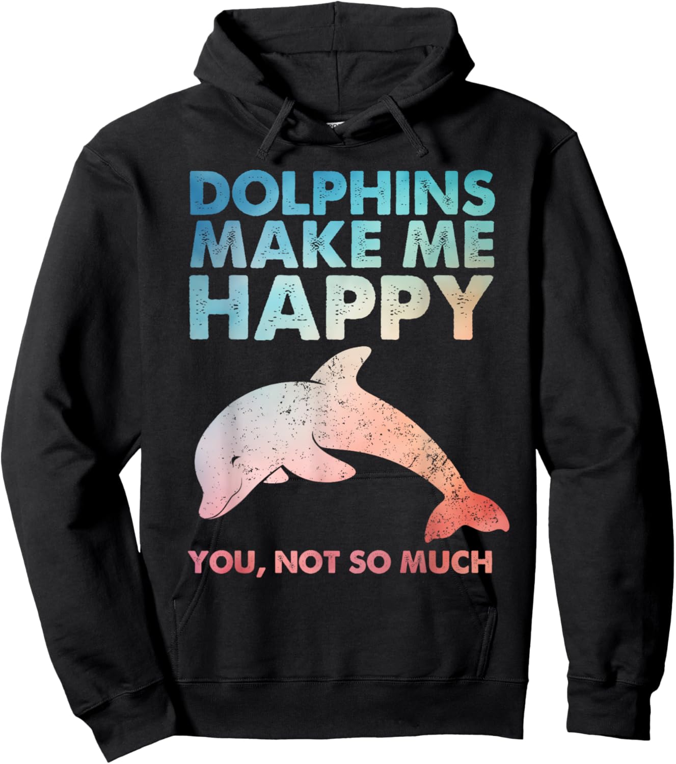 Funny Dolphin Art Women Kids Zoo Dolphin Lover Hoodie - Hoodie | Black